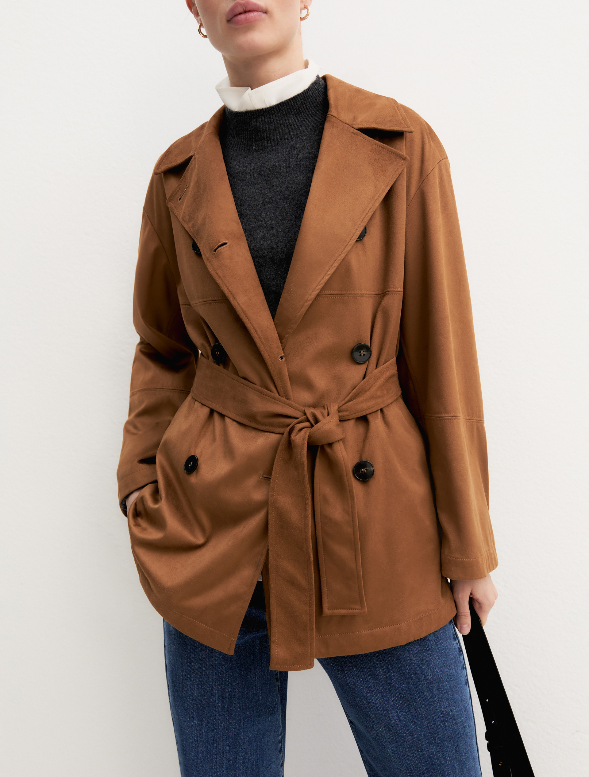 Giacca lunga doppiopetto - COGNAC - Emme - 6