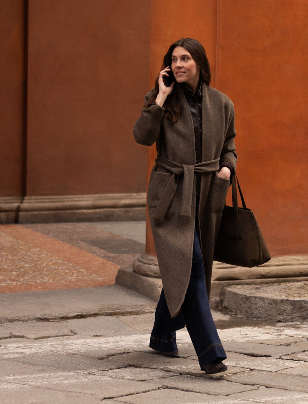 Soft jersey coat - CHESTNUT - Emme - 2