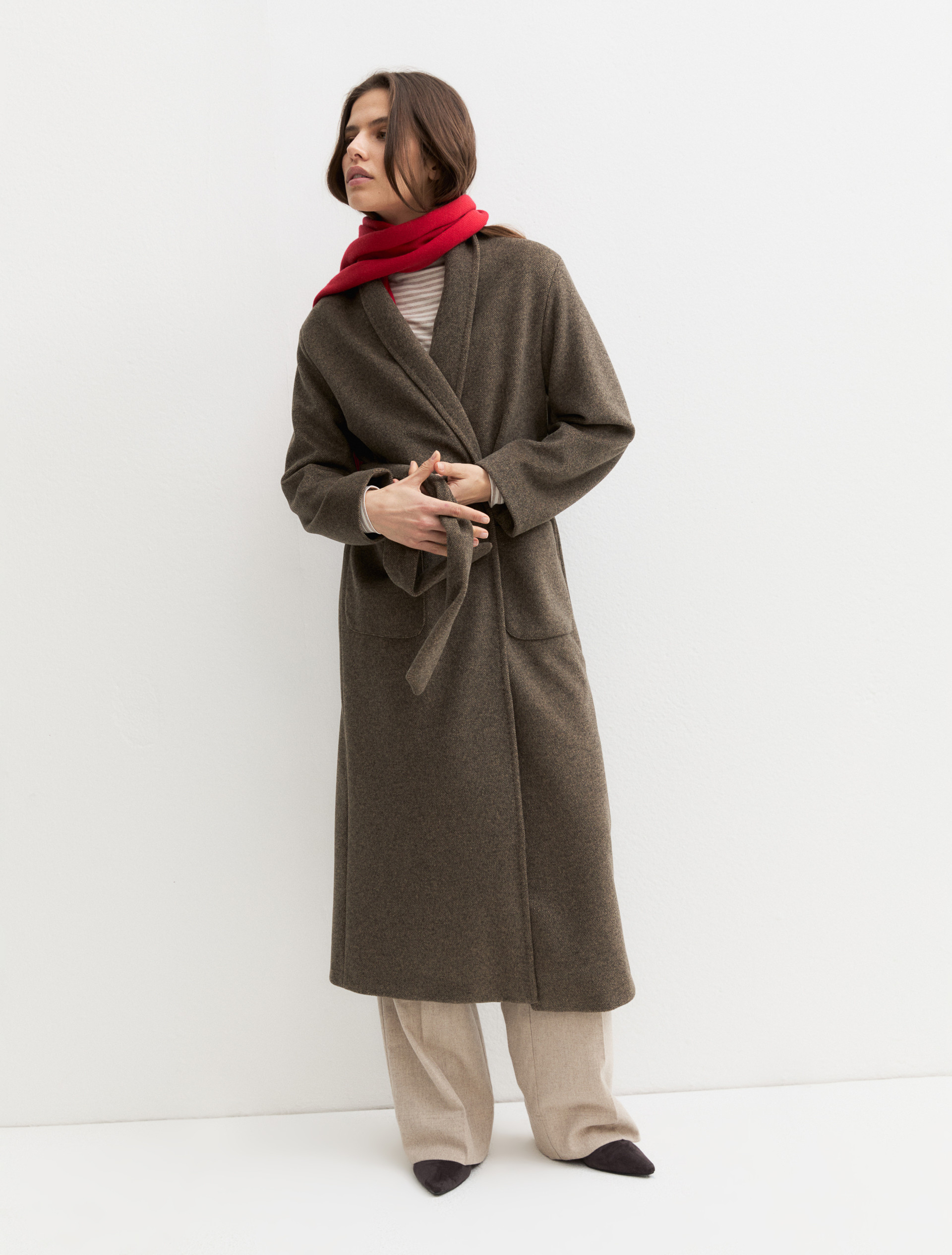 Soft jersey coat - CHESTNUT - Emme - 1