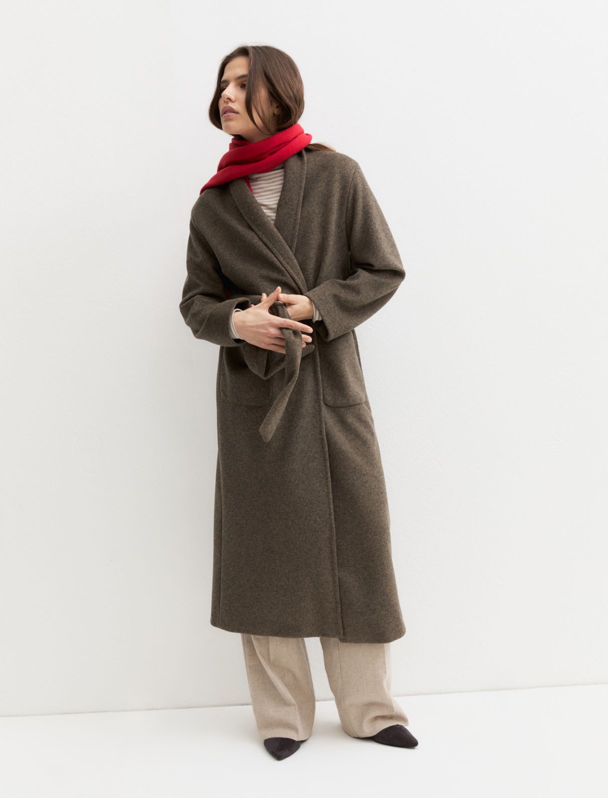Soft jersey coat - CHESTNUT - Emme