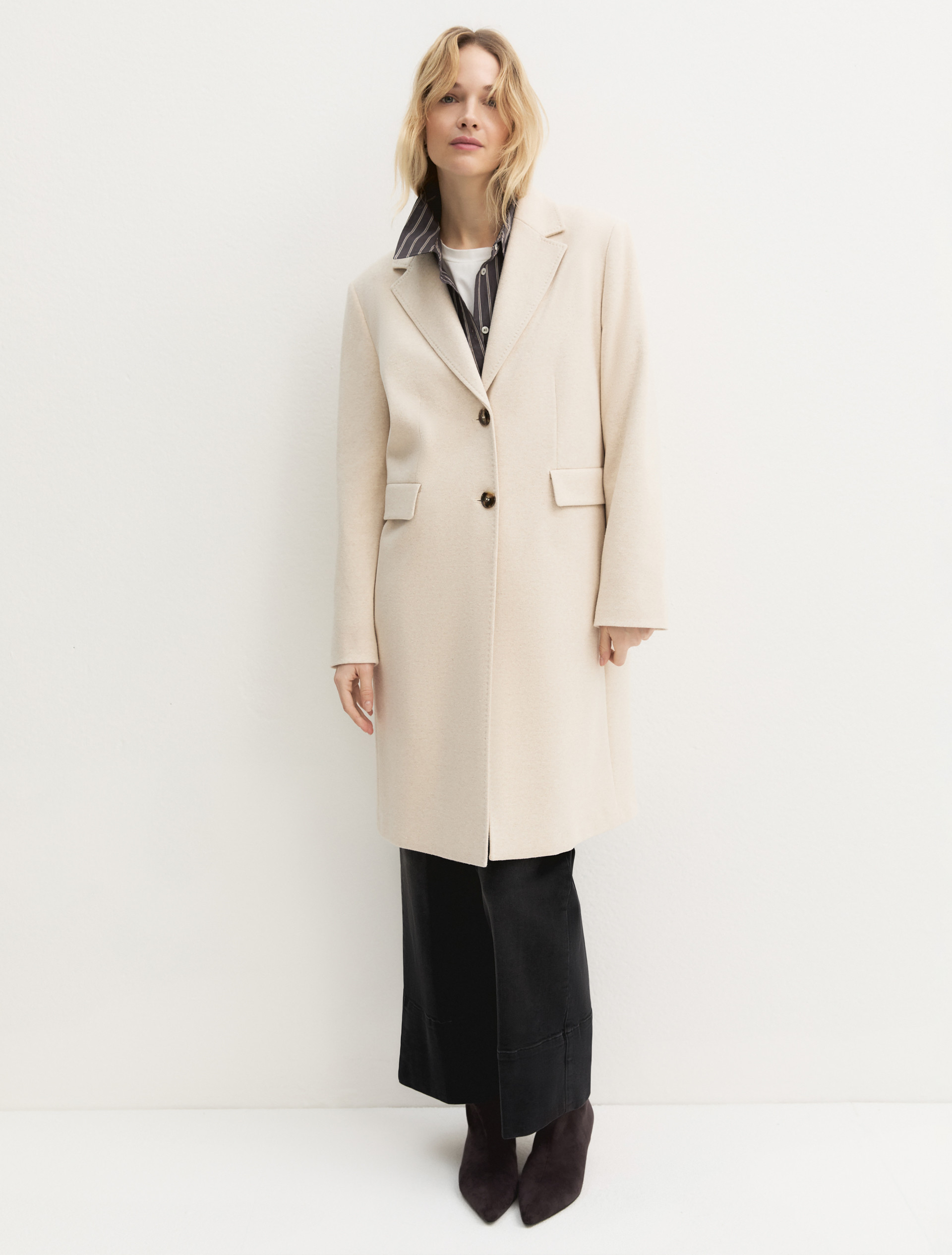 Cappotto in jersey smerigliato - AVORIO - Emme - 3