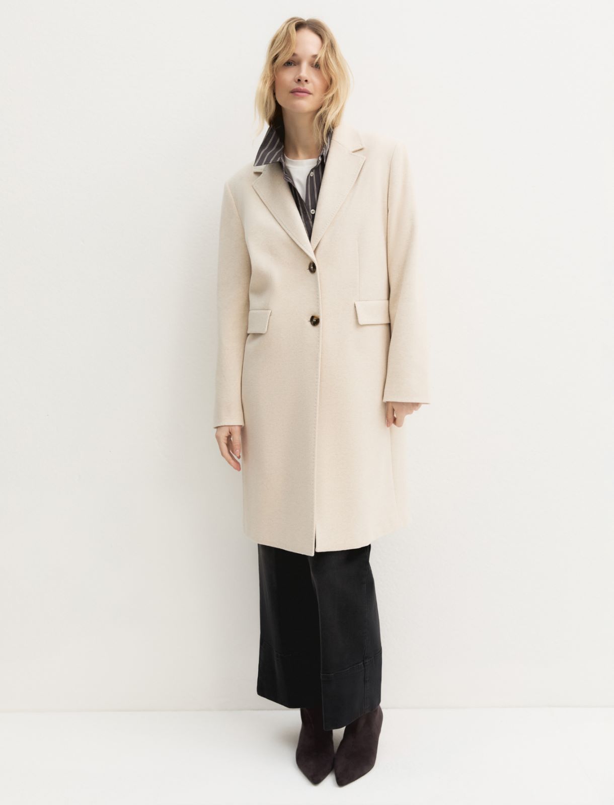 Cappotto in jersey smerigliato - AVORIO - Emme - 3