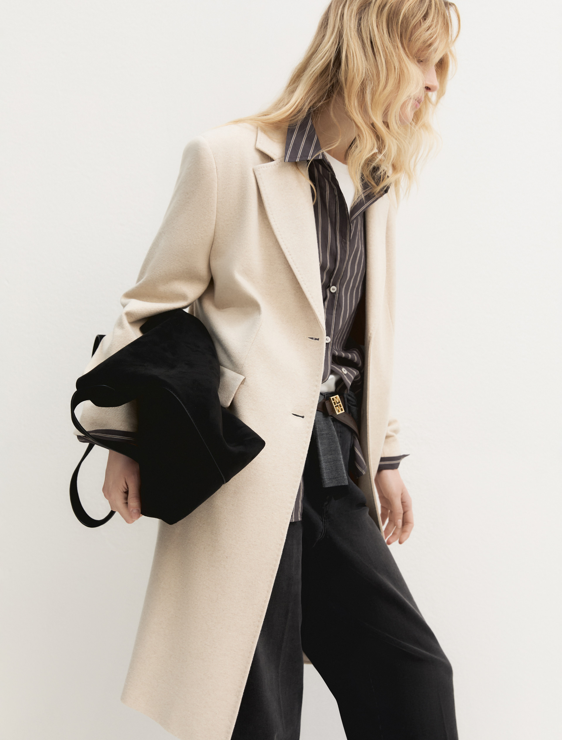 Cappotto in jersey smerigliato - AVORIO - Emme - 4
