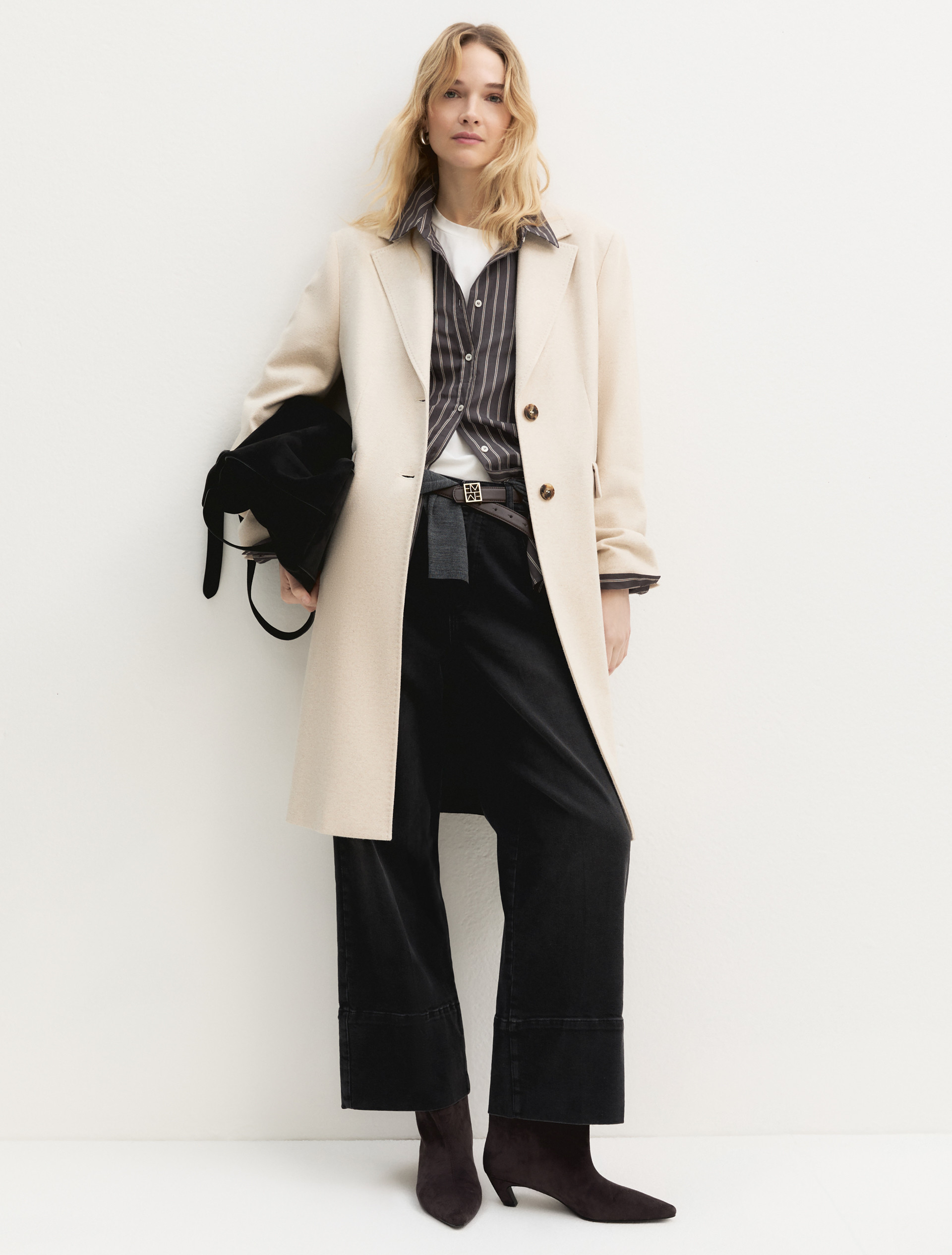 Cappotto in jersey smerigliato - AVORIO - Emme - 1