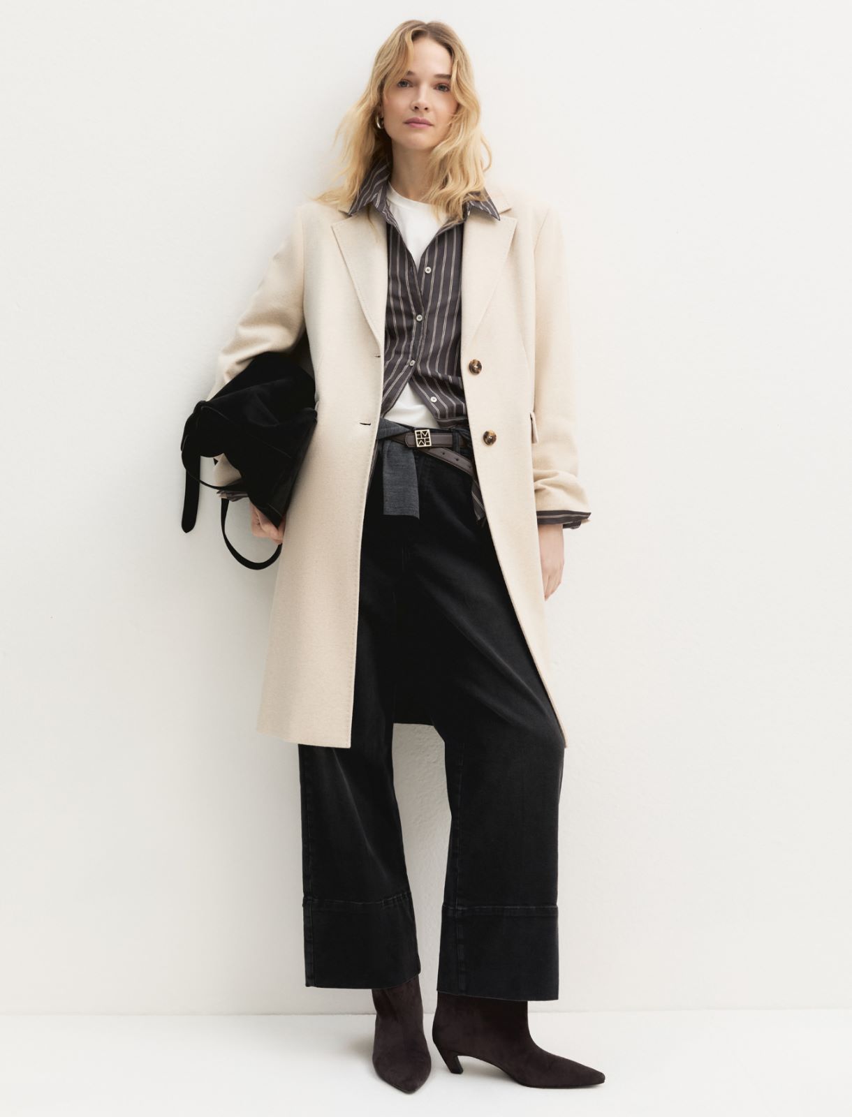 Cappotto in jersey smerigliato - AVORIO - Emme