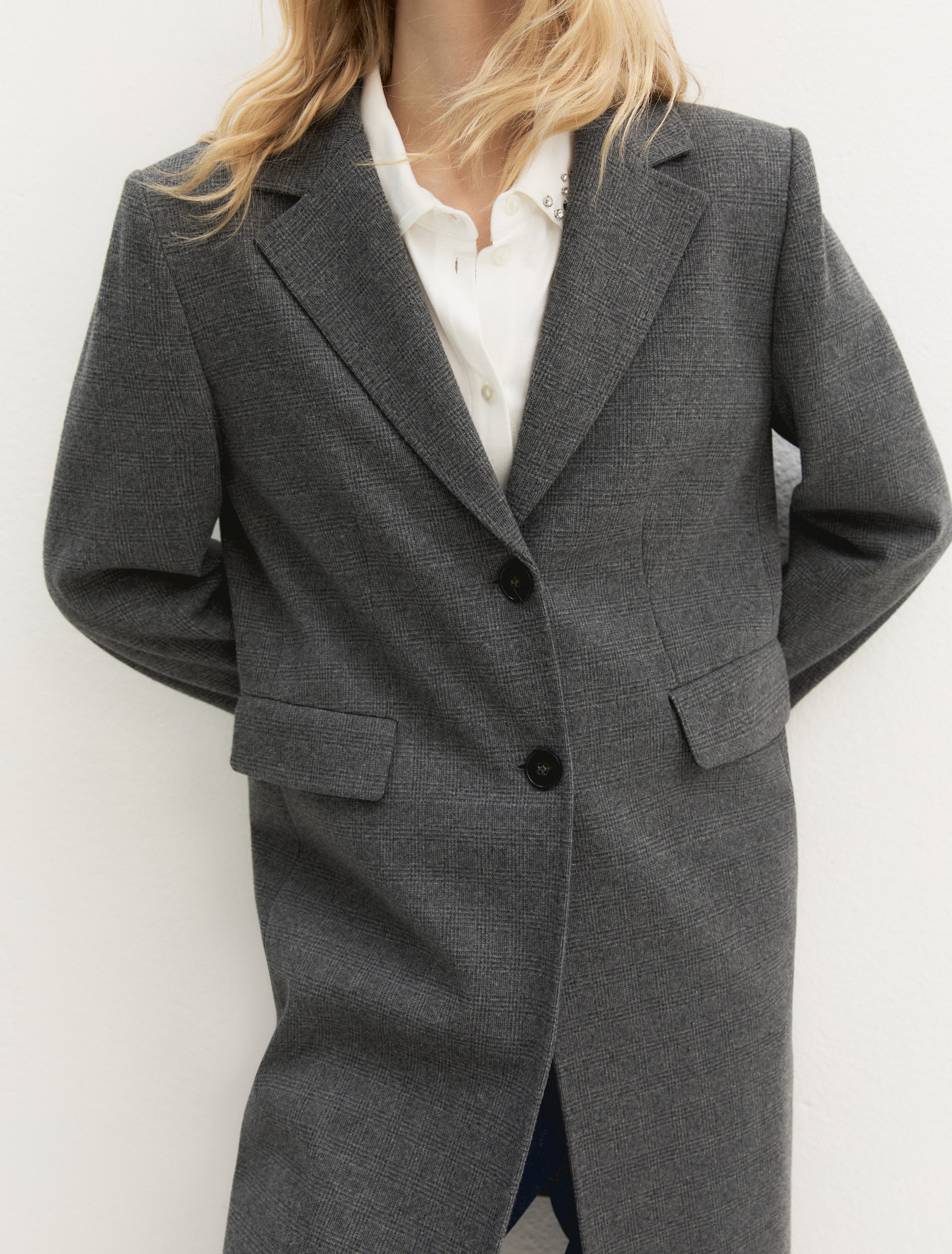 Brushed-jersey coat - MEDIUM GREY - Emme - 3