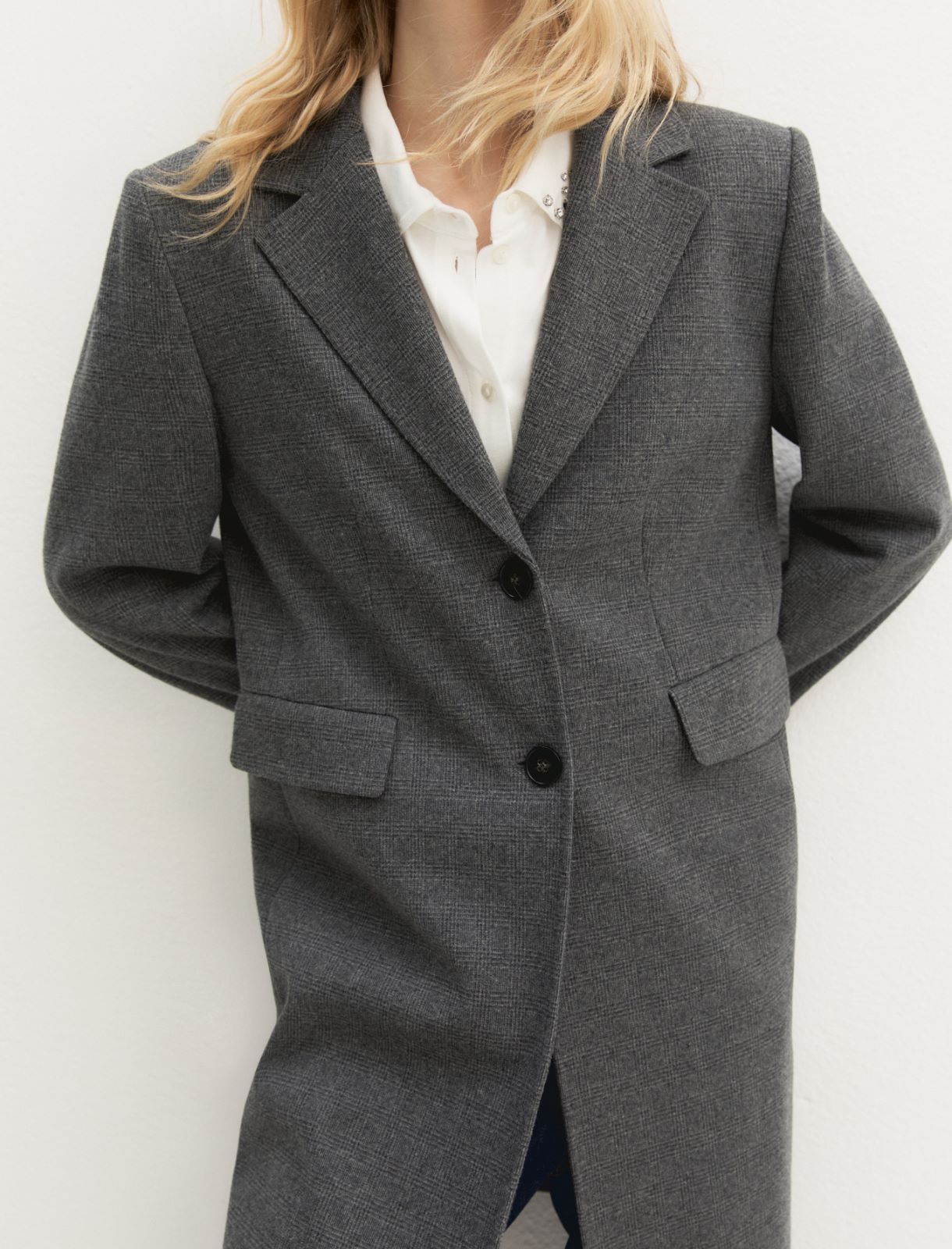 Brushed-jersey coat - MEDIUM GREY - Emme - 3