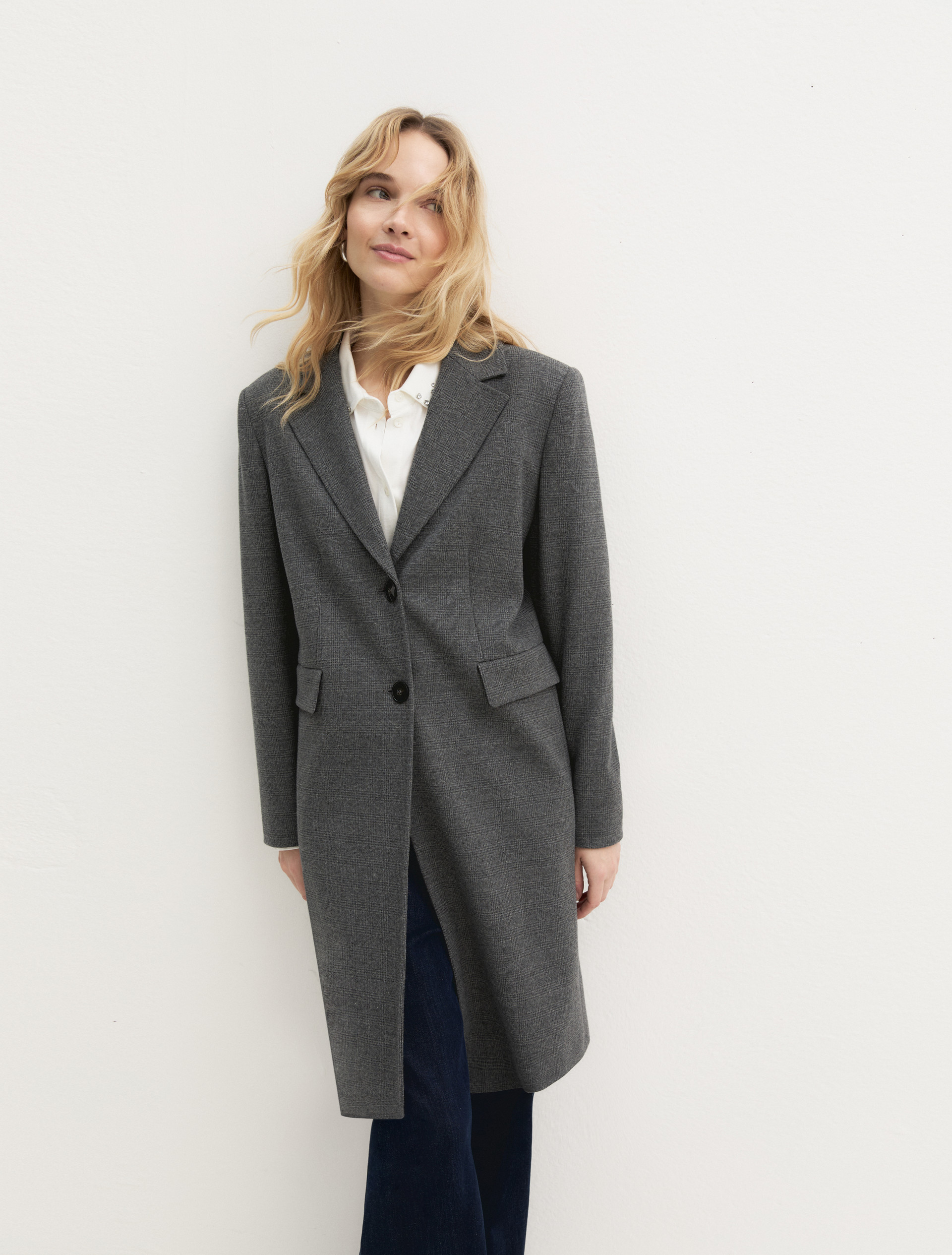 Brushed-jersey coat - MEDIUM GREY - Emme - 4