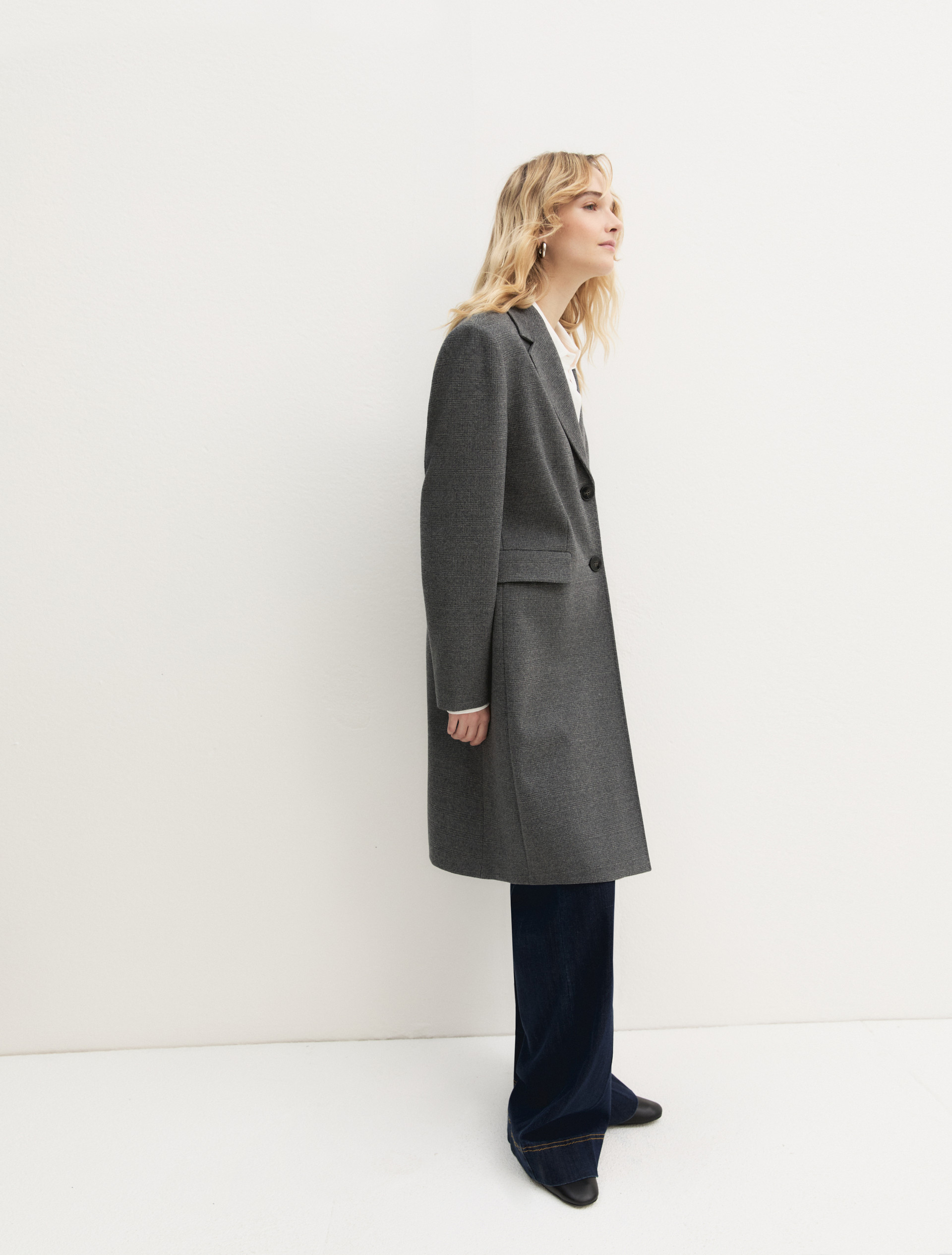 Brushed-jersey coat - MEDIUM GREY - Emme - 5