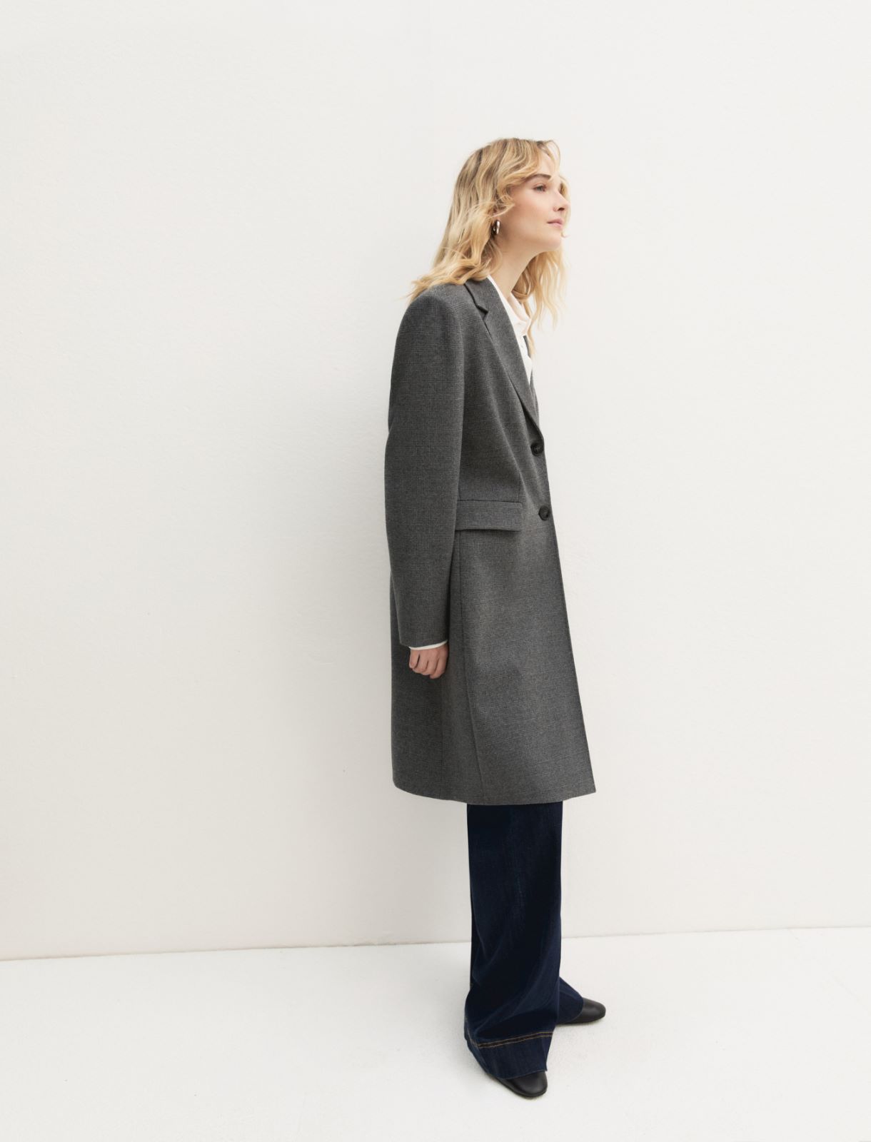 Brushed-jersey coat - MEDIUM GREY - Emme - 5