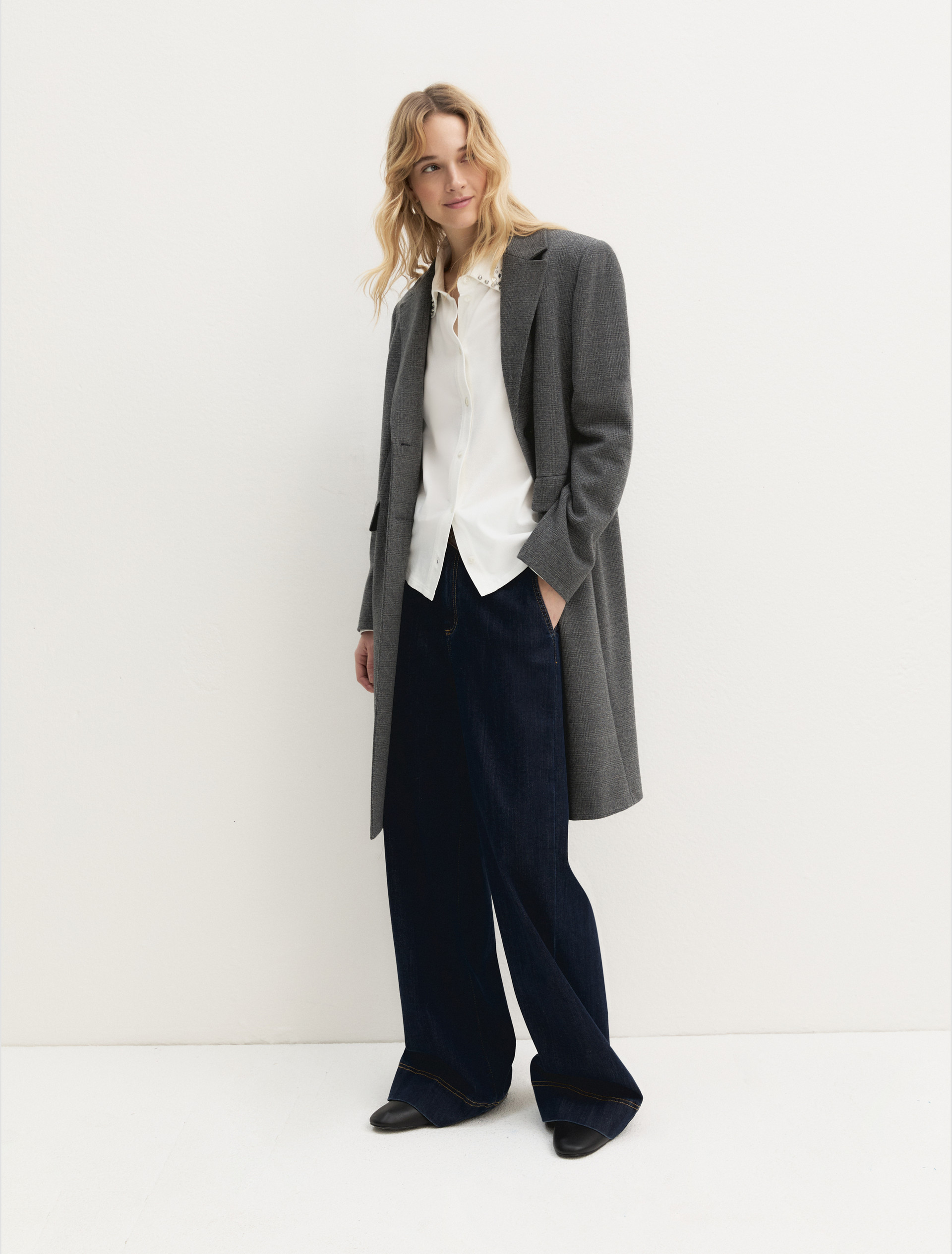 Brushed-jersey coat - MEDIUM GREY - Emme - 1