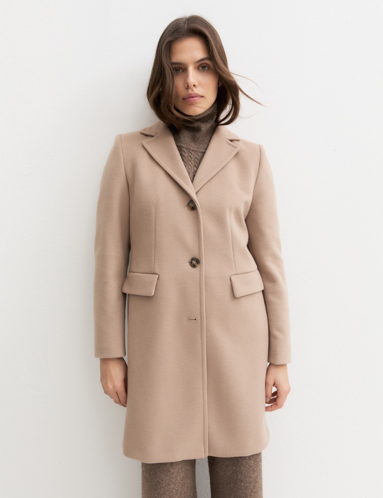 Semi-fitted soft jersey coat - Emme