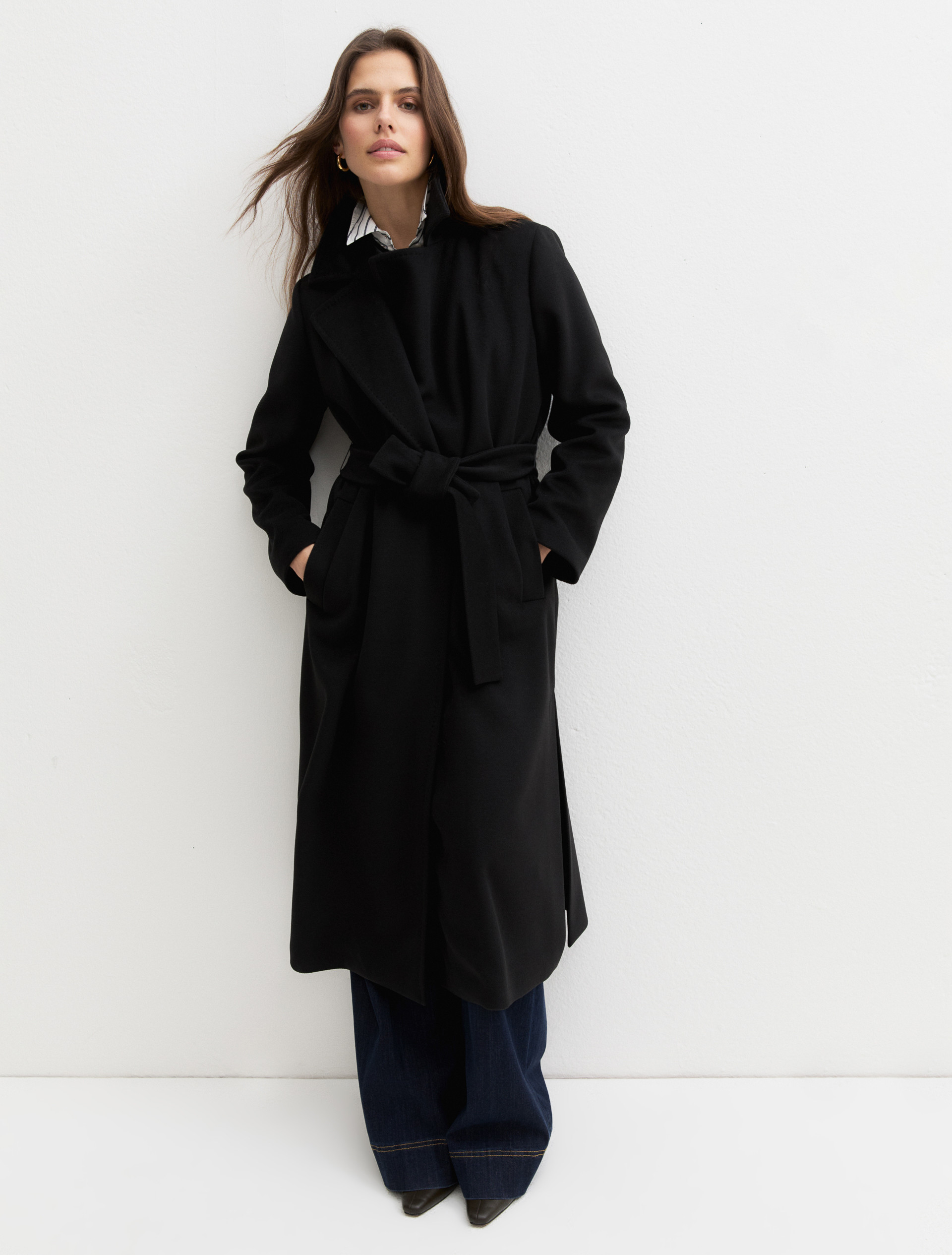 Soft jersey cloth coat - BLACK - Emme - 1