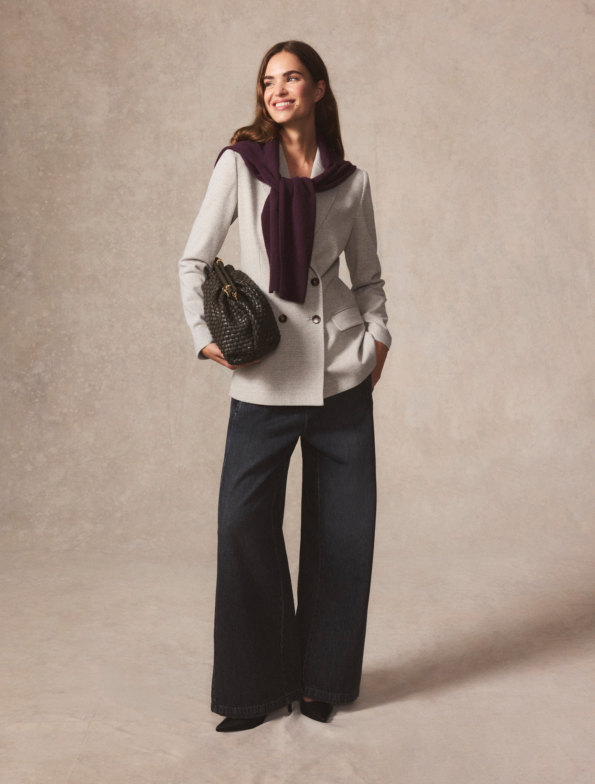 Blazer doppiopetto in jersey smerigliato - GRIGIO CHIARO - Emme - 2