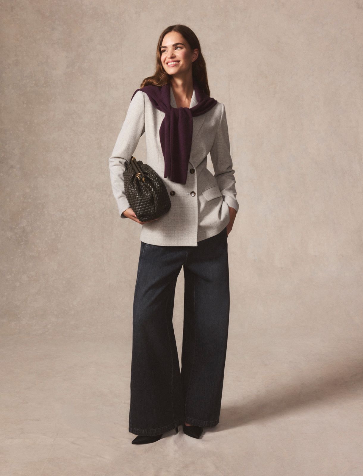 Blazer doppiopetto in jersey smerigliato - GRIGIO CHIARO - Emme - 2