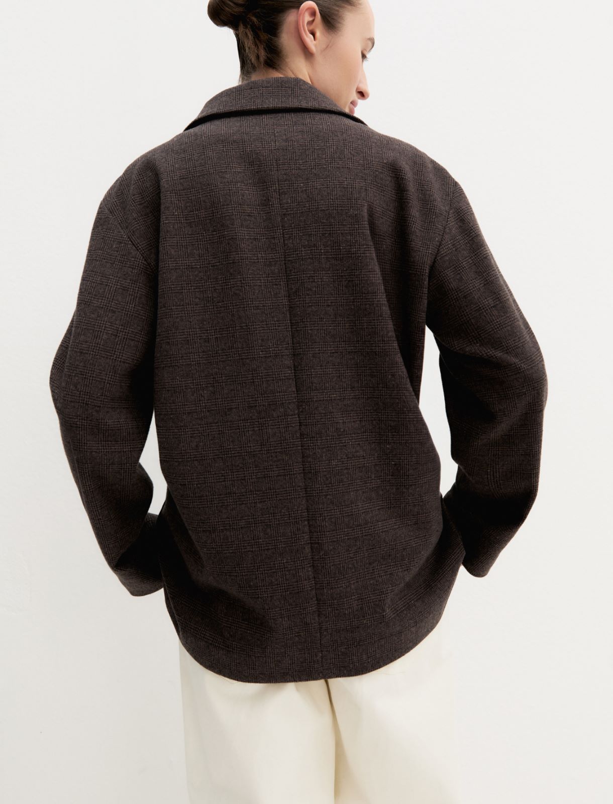 Giacca monopetto in jersey smerigliato - MARRONE - Emme - 2