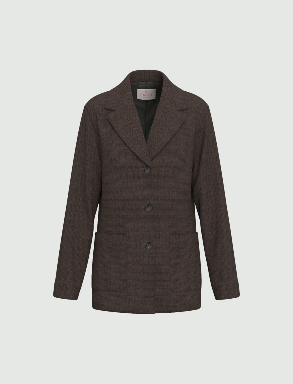 Giacca monopetto in jersey smerigliato - MARRONE - Emme - 6