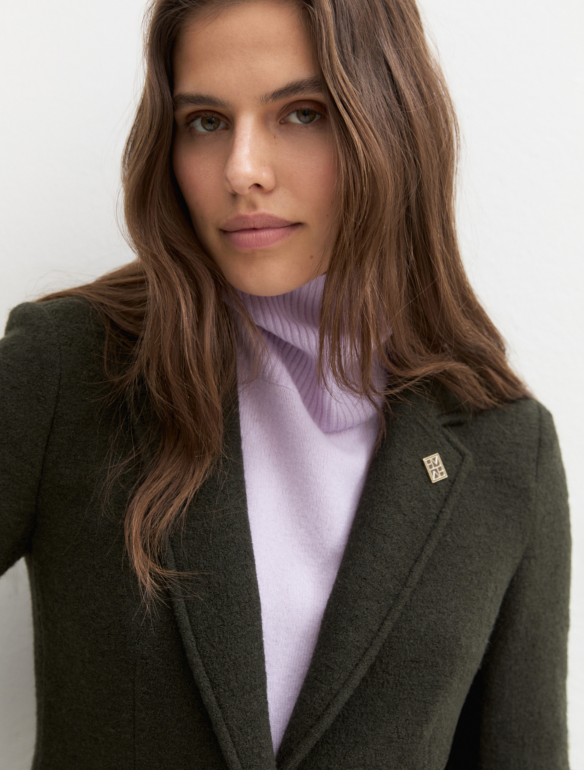 Boiled wool jersey blazer - MILITARY GREEN - Emme - 5