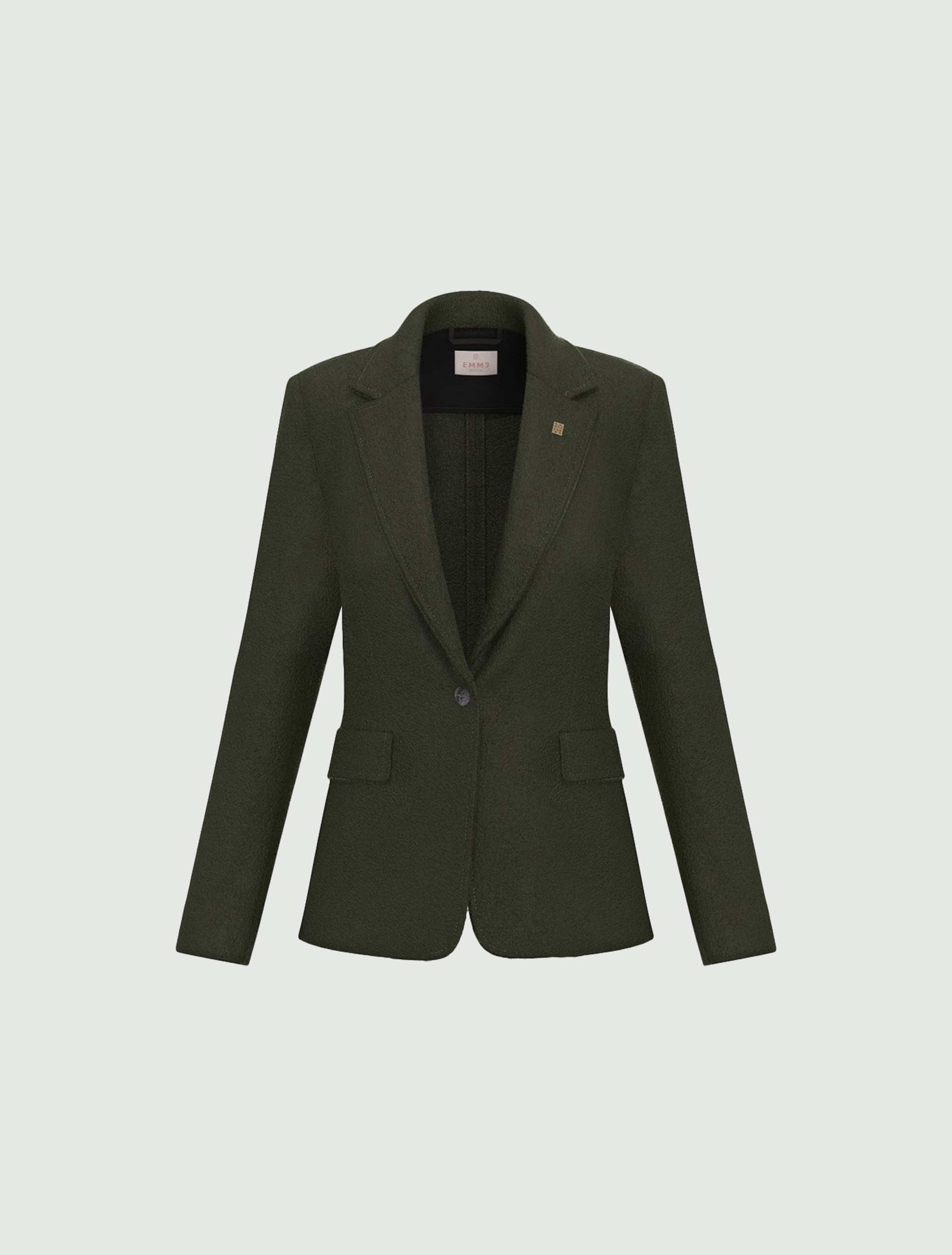 Boiled wool jersey blazer - MILITARY GREEN - Emme - 6