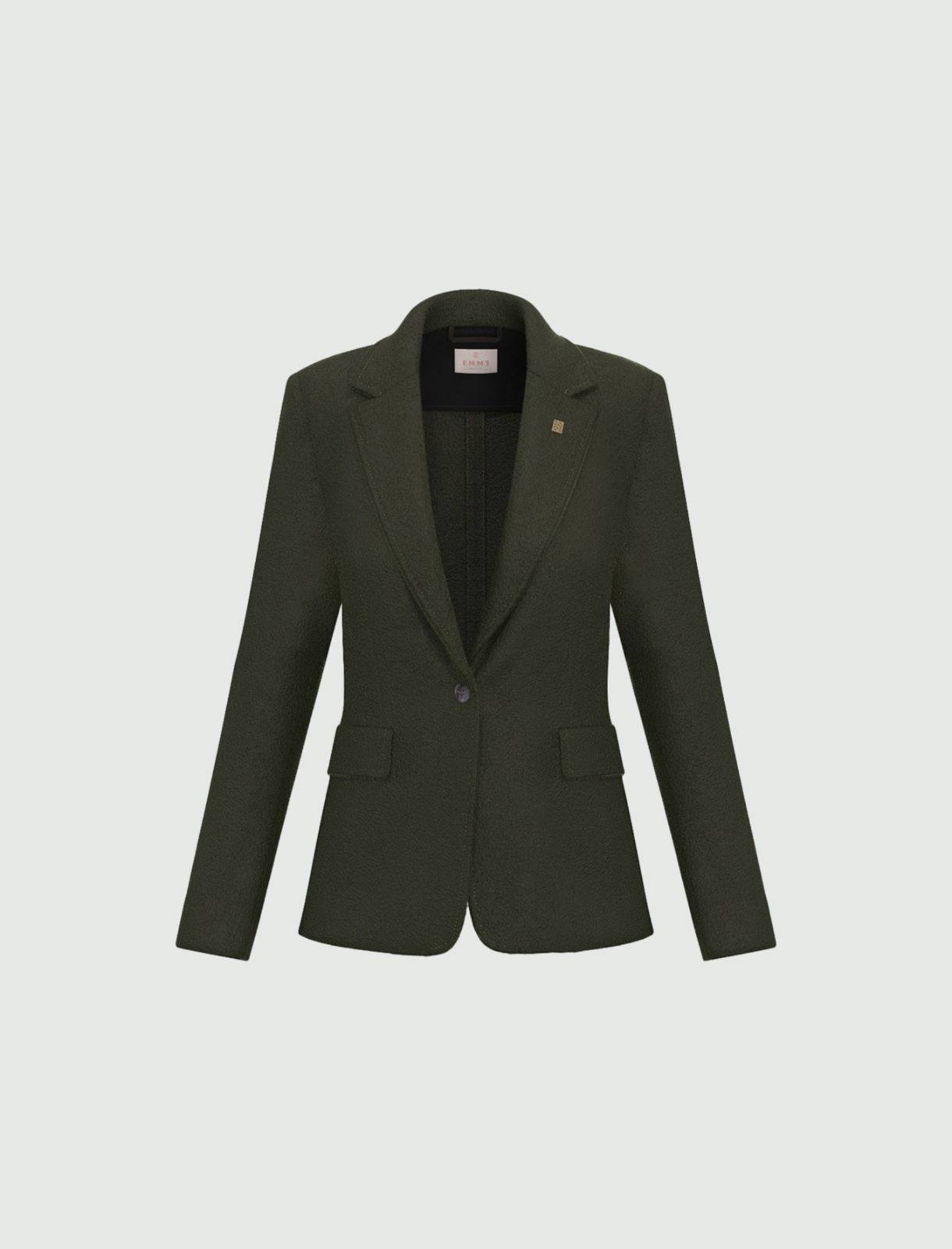 Boiled wool jersey blazer - MILITARY GREEN - Emme - 6