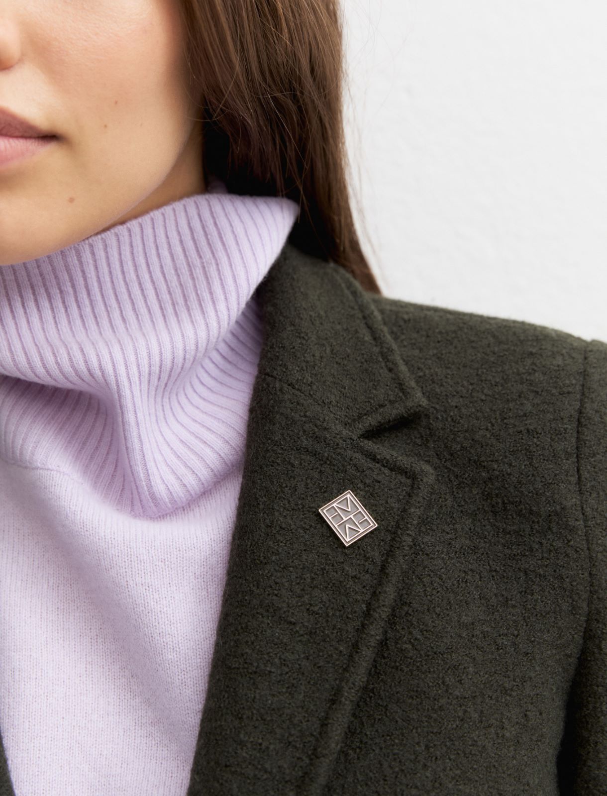 Boiled wool jersey blazer - MILITARY GREEN - Emme - 7