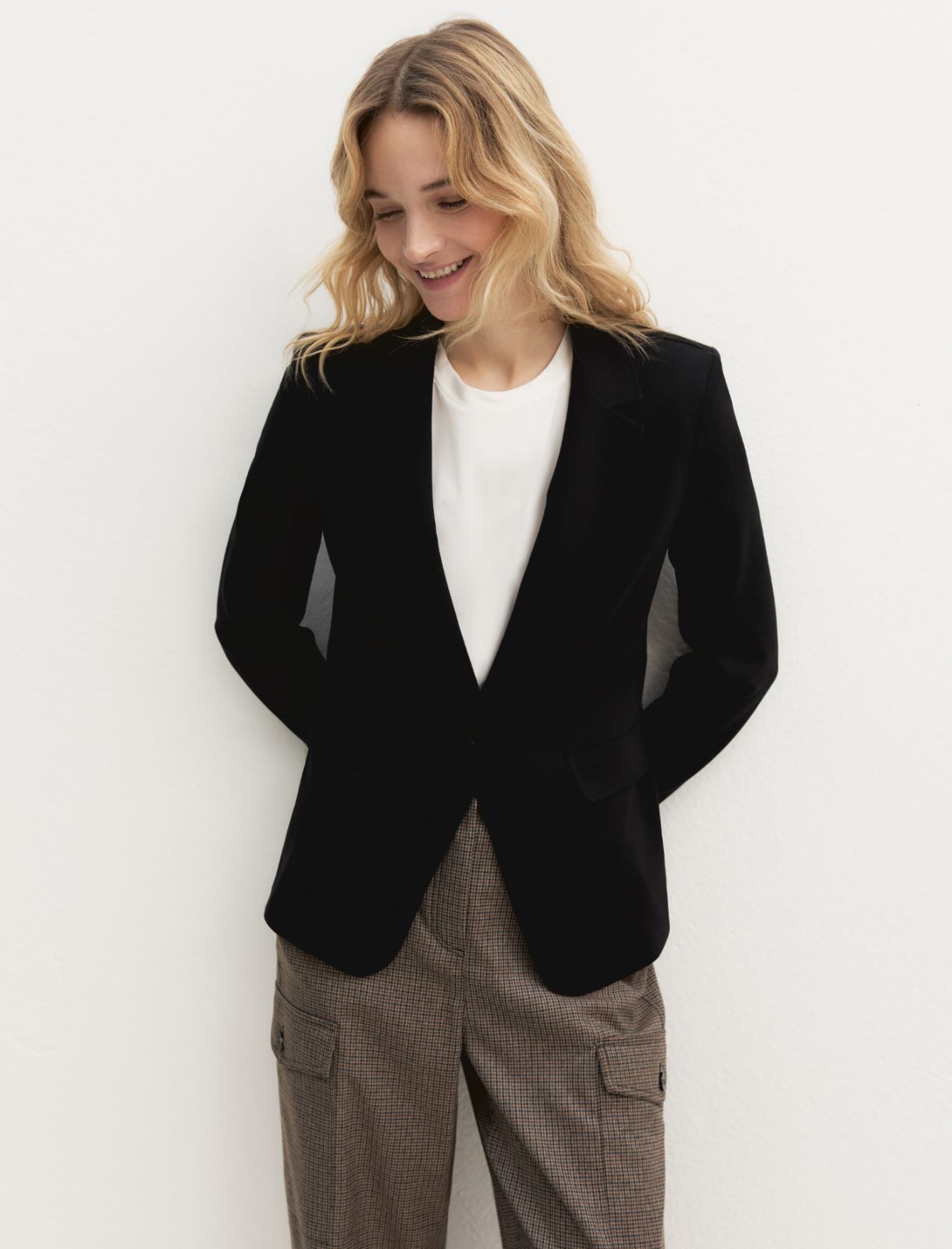 Blazer semi aderente in jersey - NERO - Emme - 6