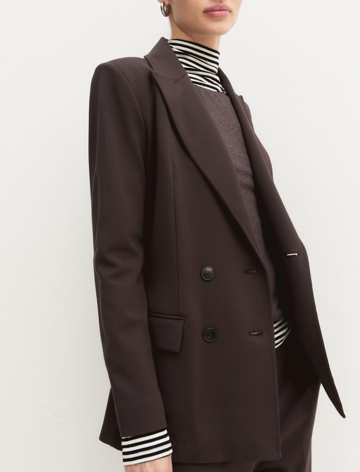 Blazer doppiopetto semiaderente in jersey - TESTA MORO - Emme - 3