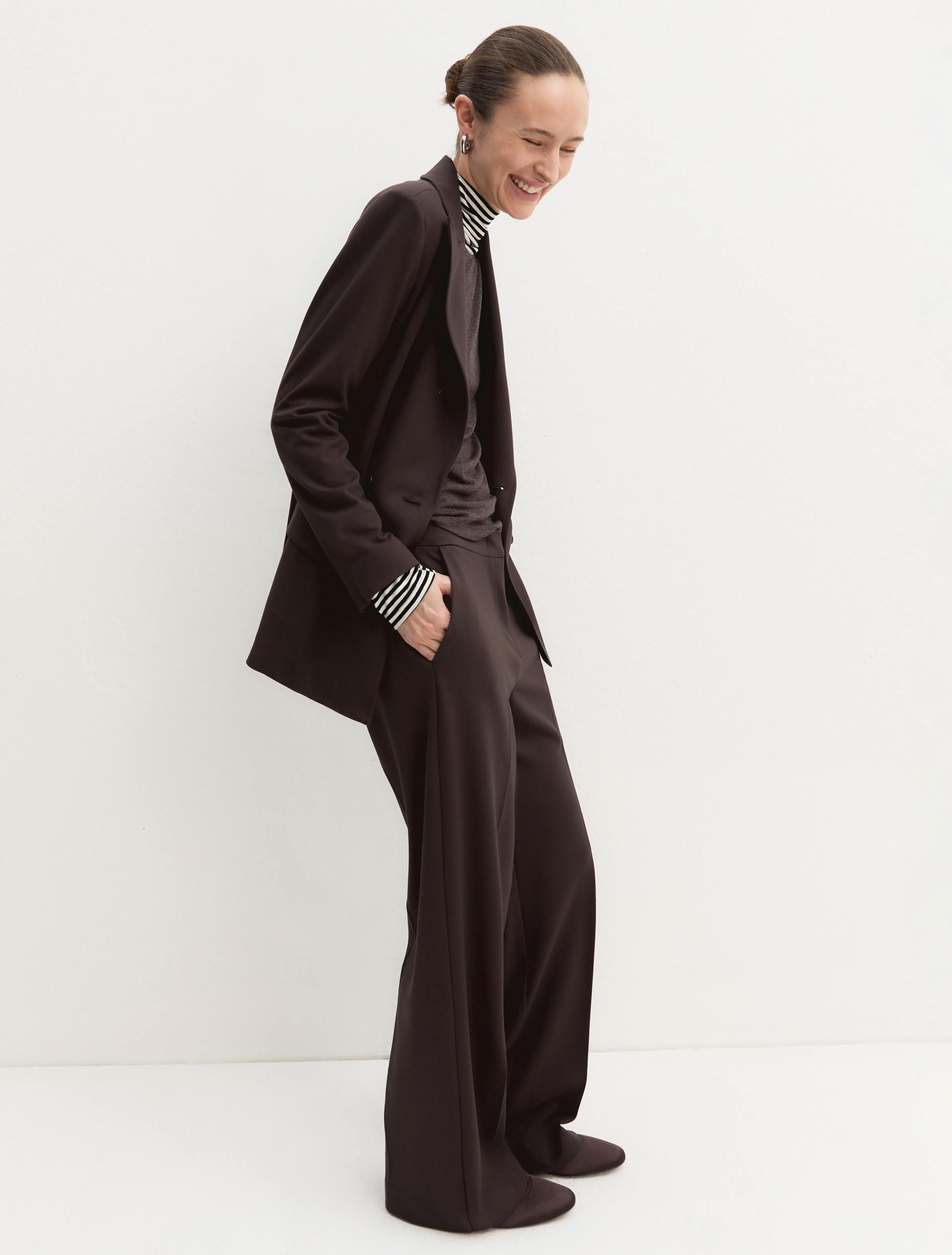 Blazer doppiopetto semiaderente in jersey - TESTA MORO - Emme - 5