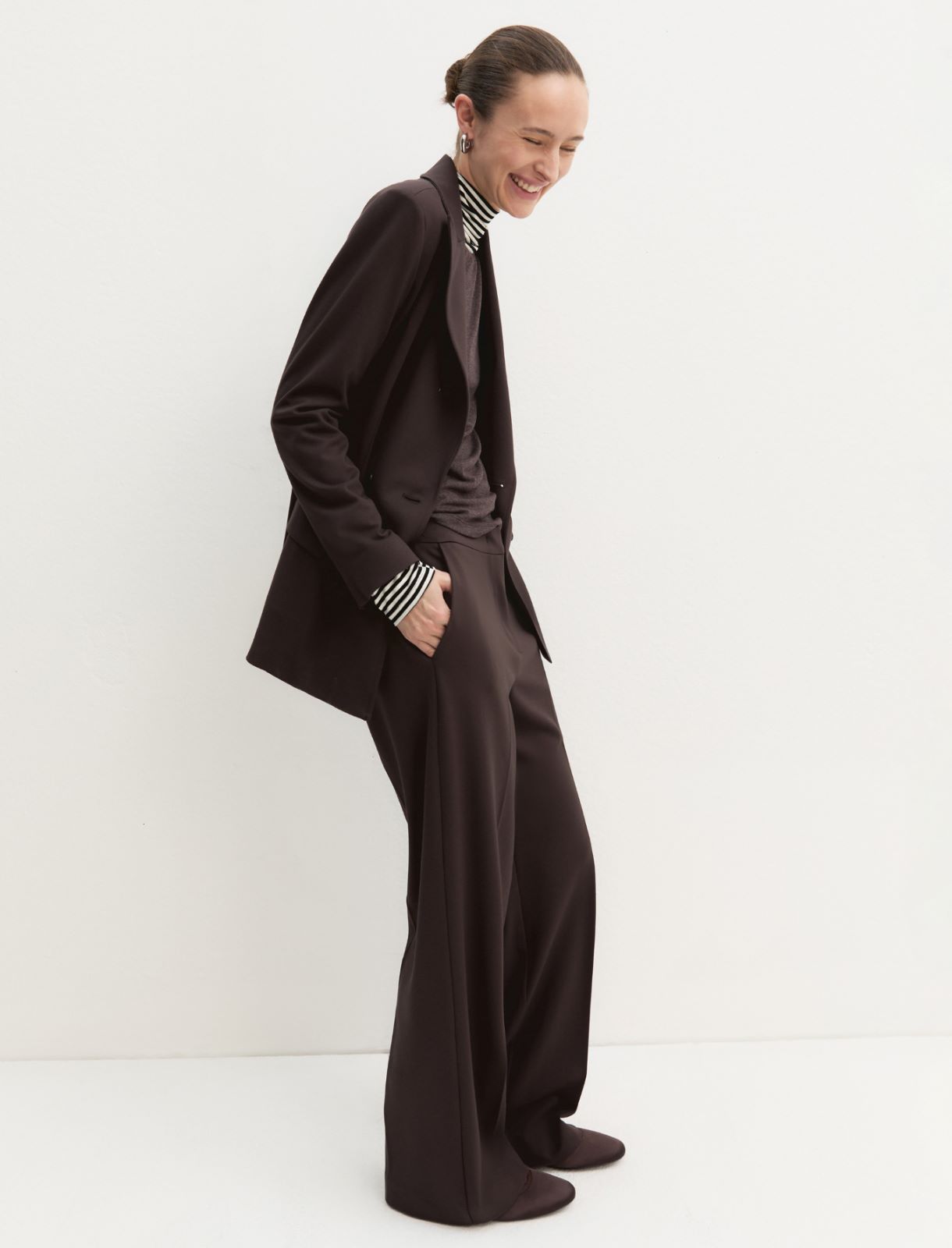 Blazer doppiopetto semiaderente in jersey - TESTA MORO - Emme - 5