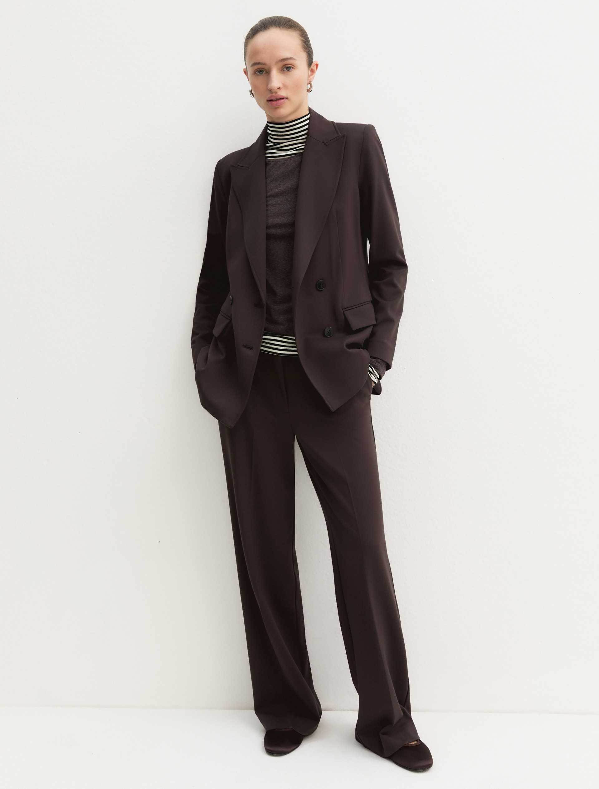 Blazer doppiopetto semiaderente in jersey - TESTA MORO - Emme - 1