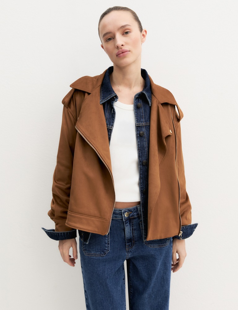 Biker jacket in jersey stretch - Emme