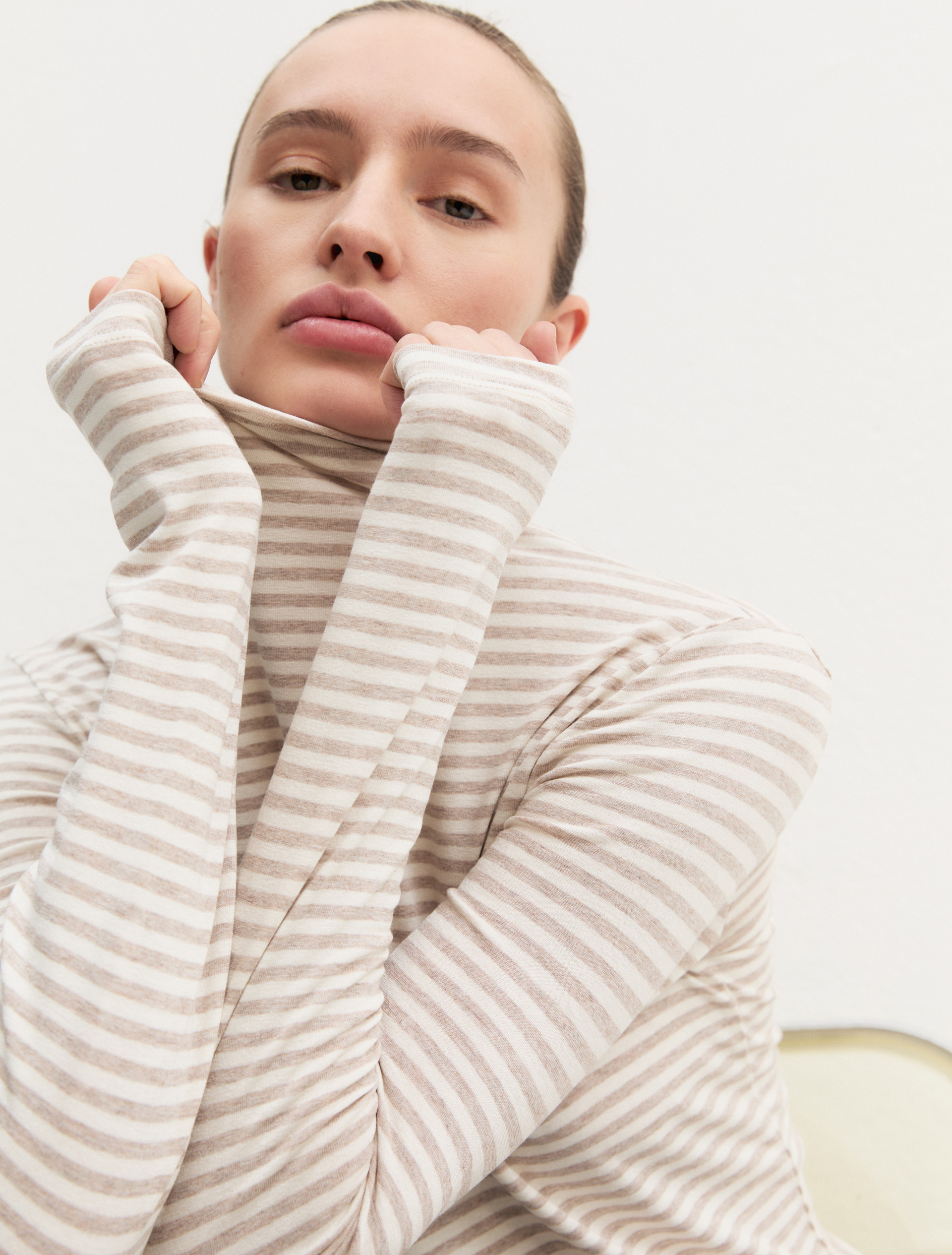 Maglia a lupetto in viscosa - BEIGE - Emme - 5