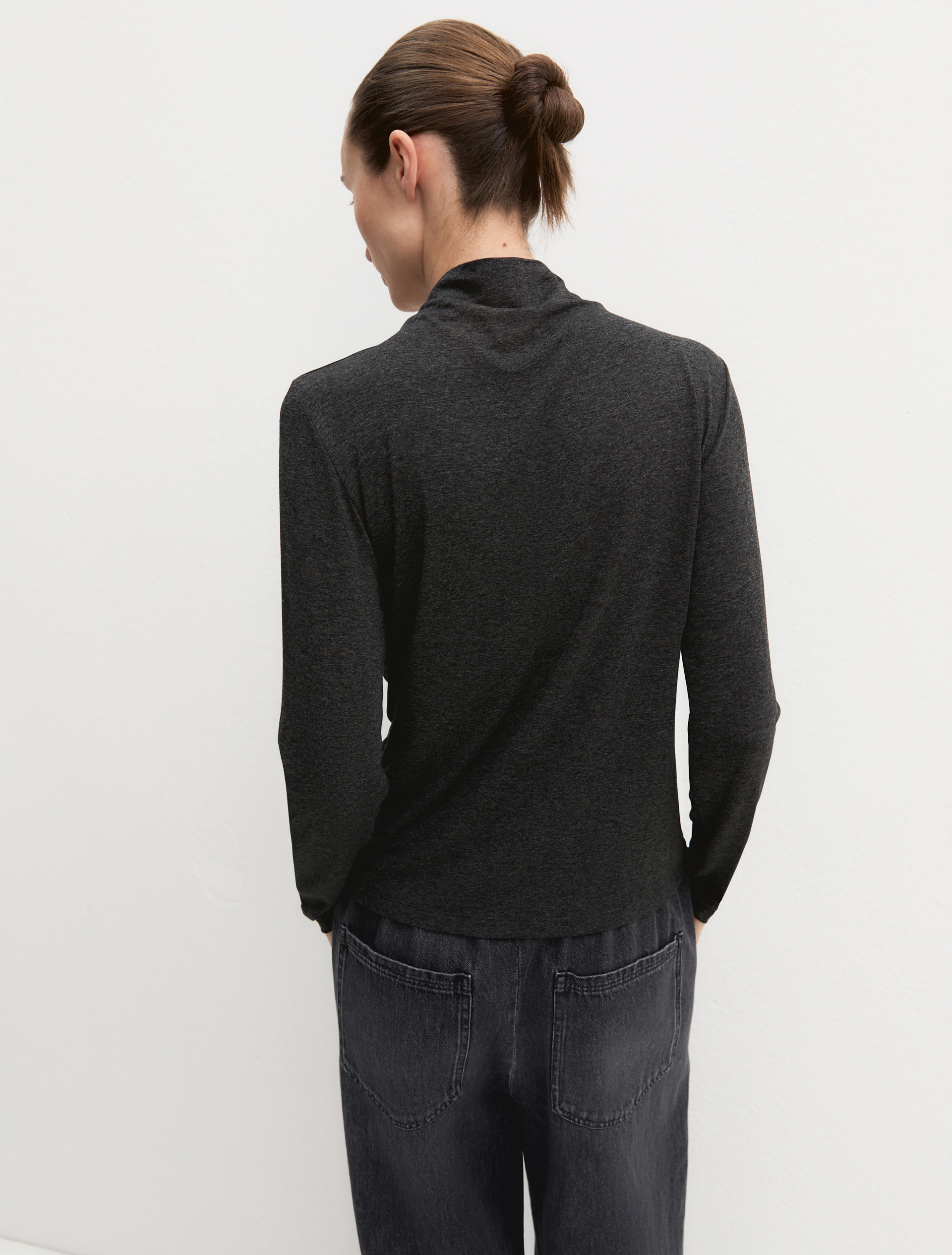 Maglia a lupetto in viscosa - ANTRACITE - Emme - 3