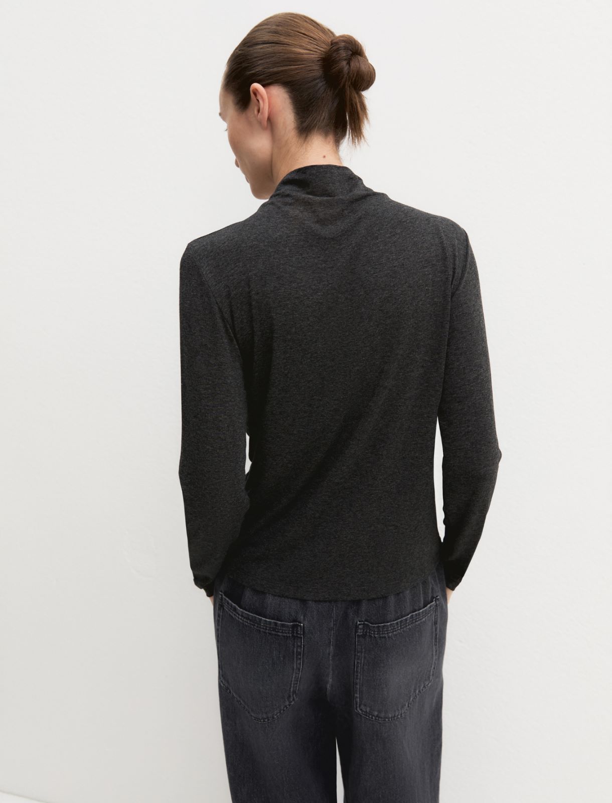 Maglia a lupetto in viscosa - ANTRACITE - Emme - 3