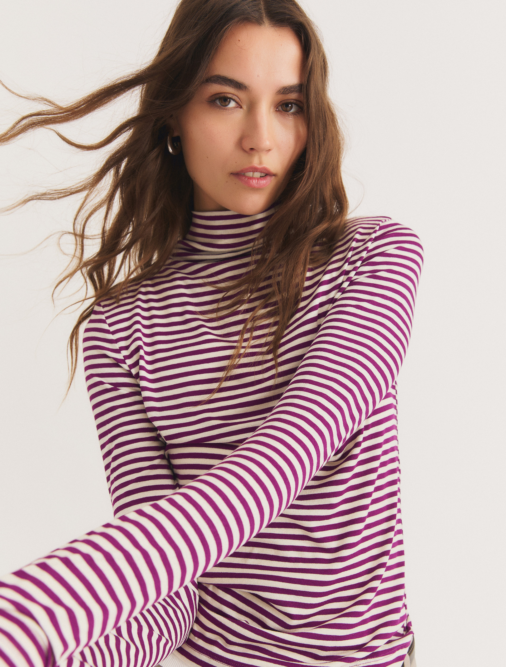 Viscose mock polo-neck jumper - CARDINAL - Emme - 3