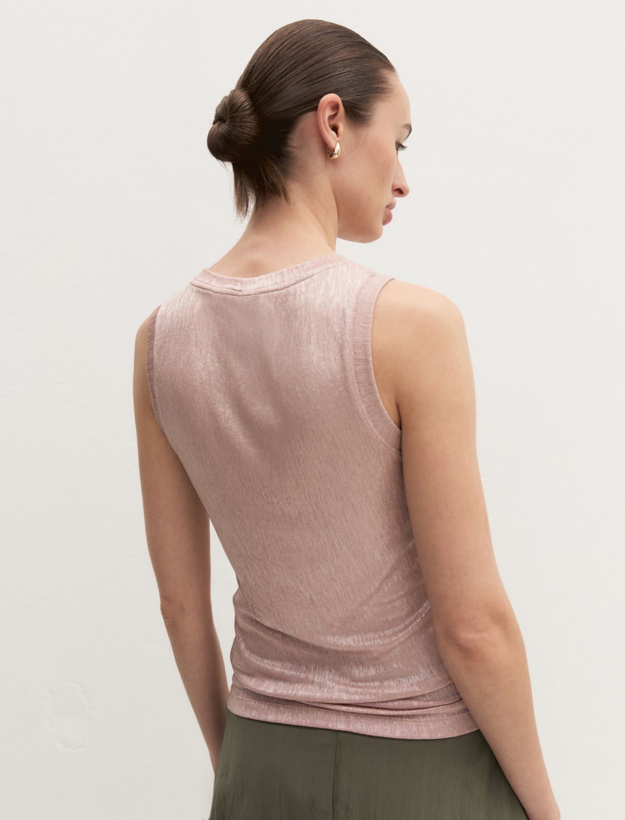Crinkle-jersey vest top - PINK - Emme - 2