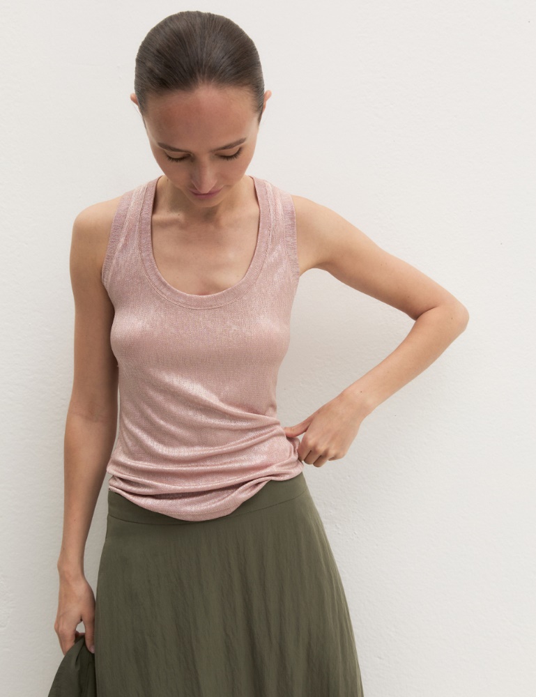 Crinkle-jersey vest top - Emme - 7