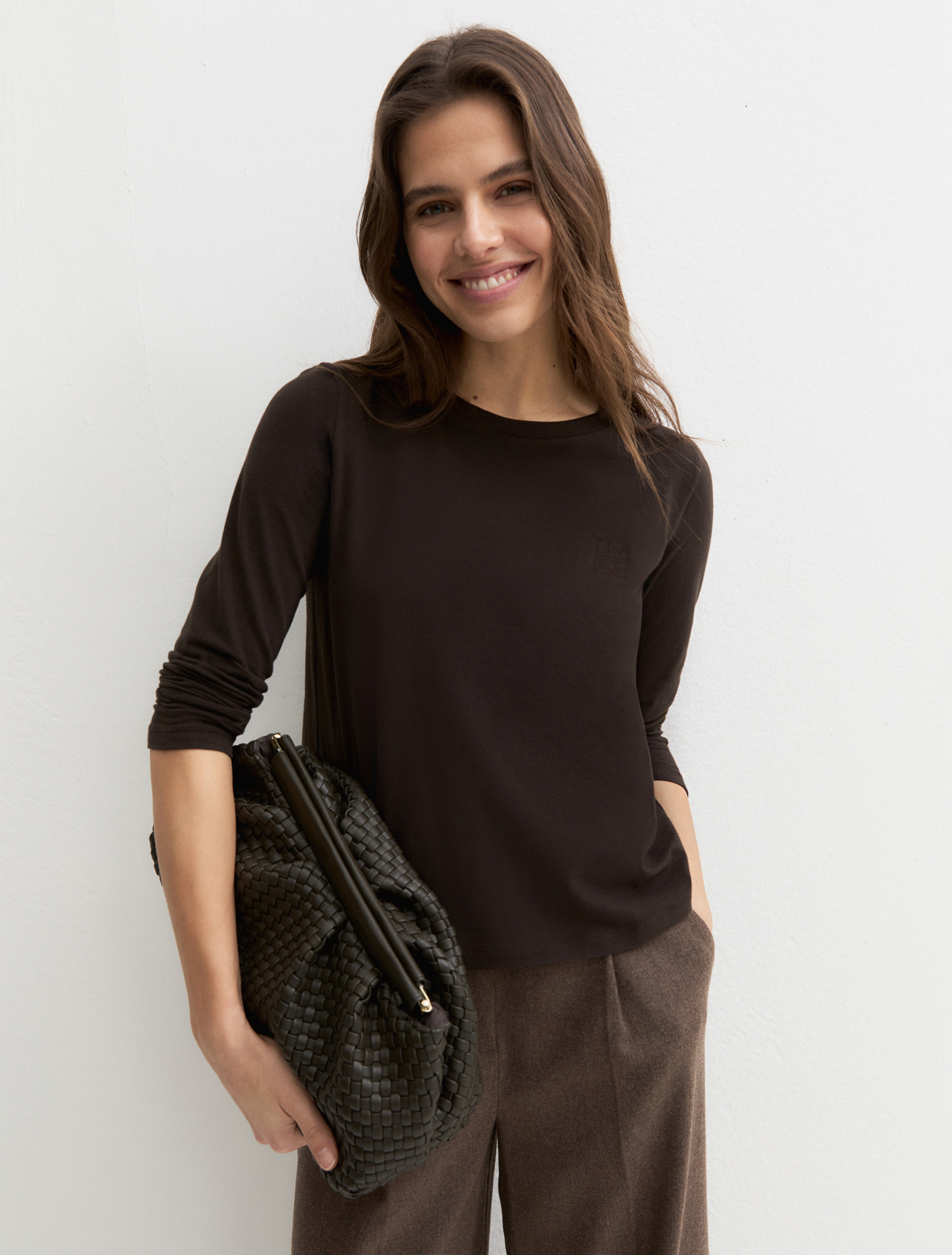 Long-sleeved T-shirt - DARK BROWN - Emme - 4