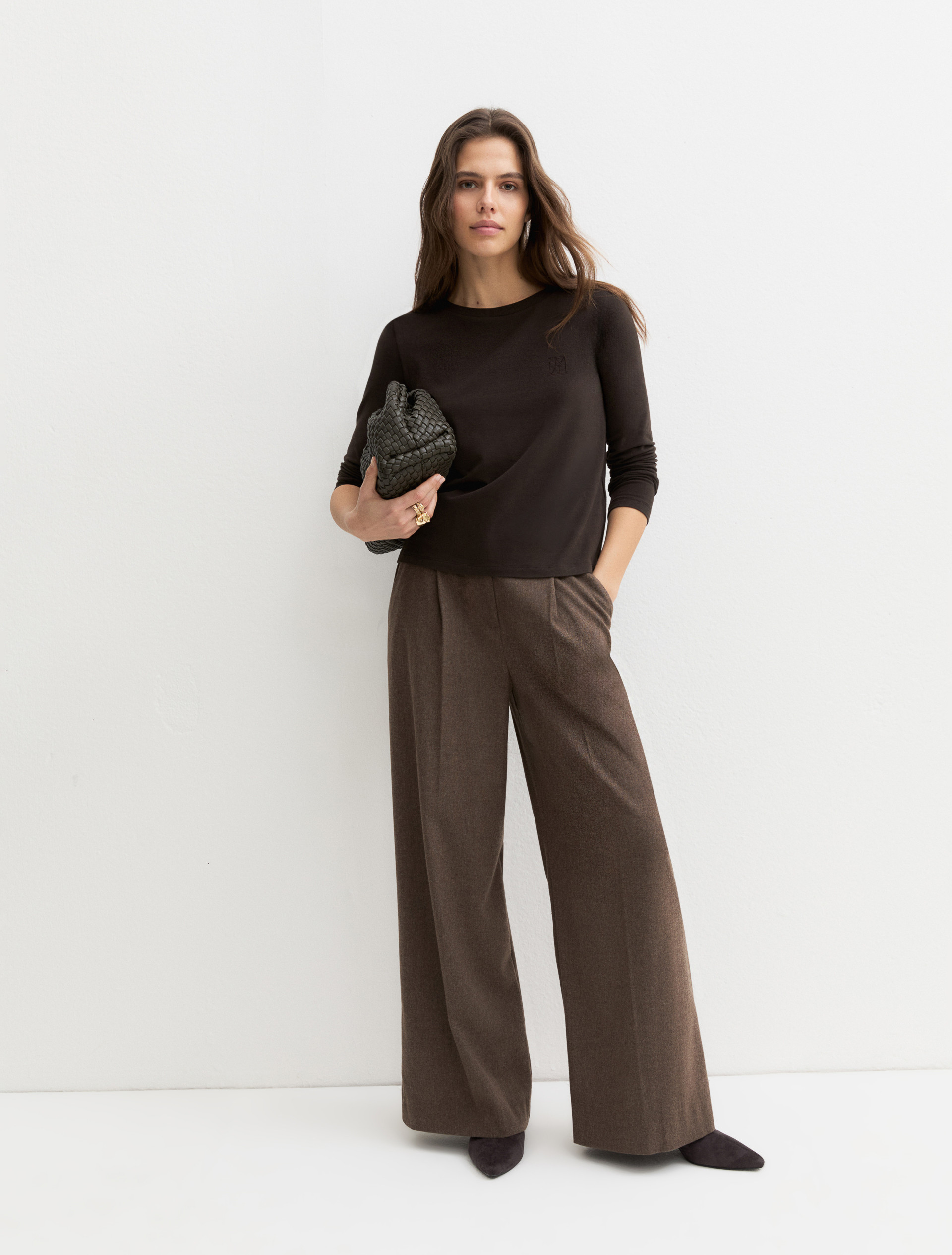 Long-sleeved T-shirt - DARK BROWN - Emme - 1