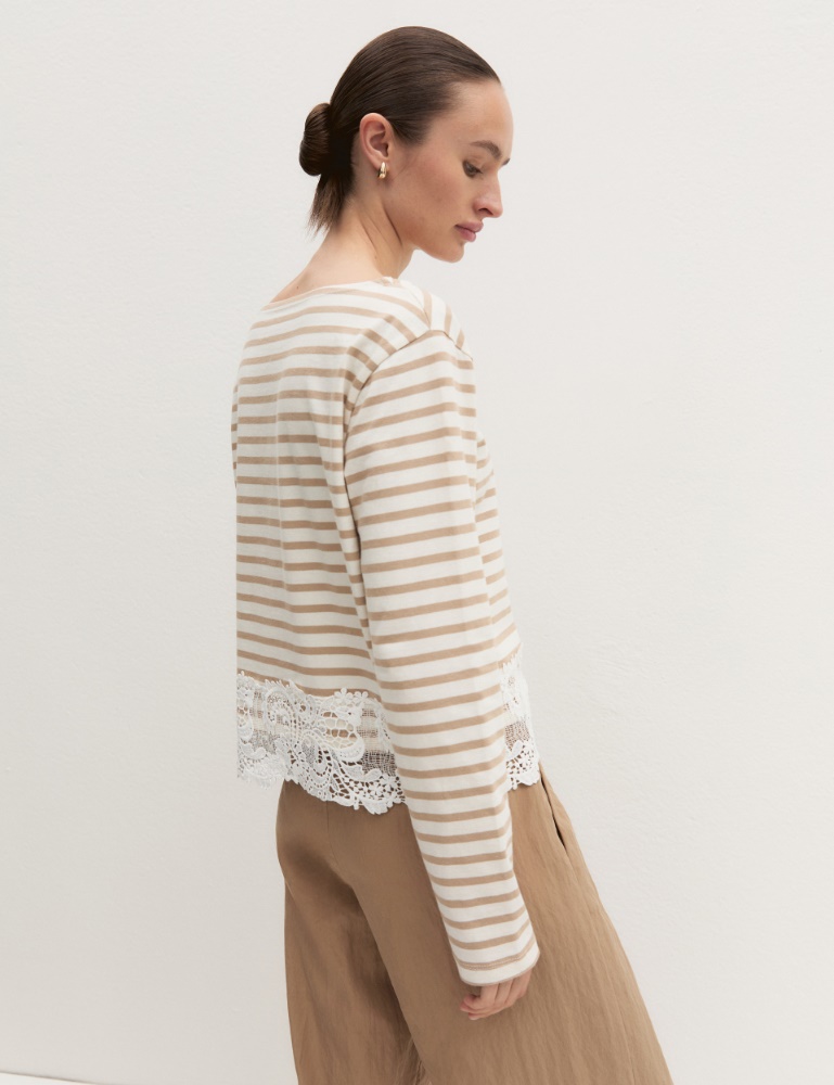 Lace-detail T-shirt - Emme - 3