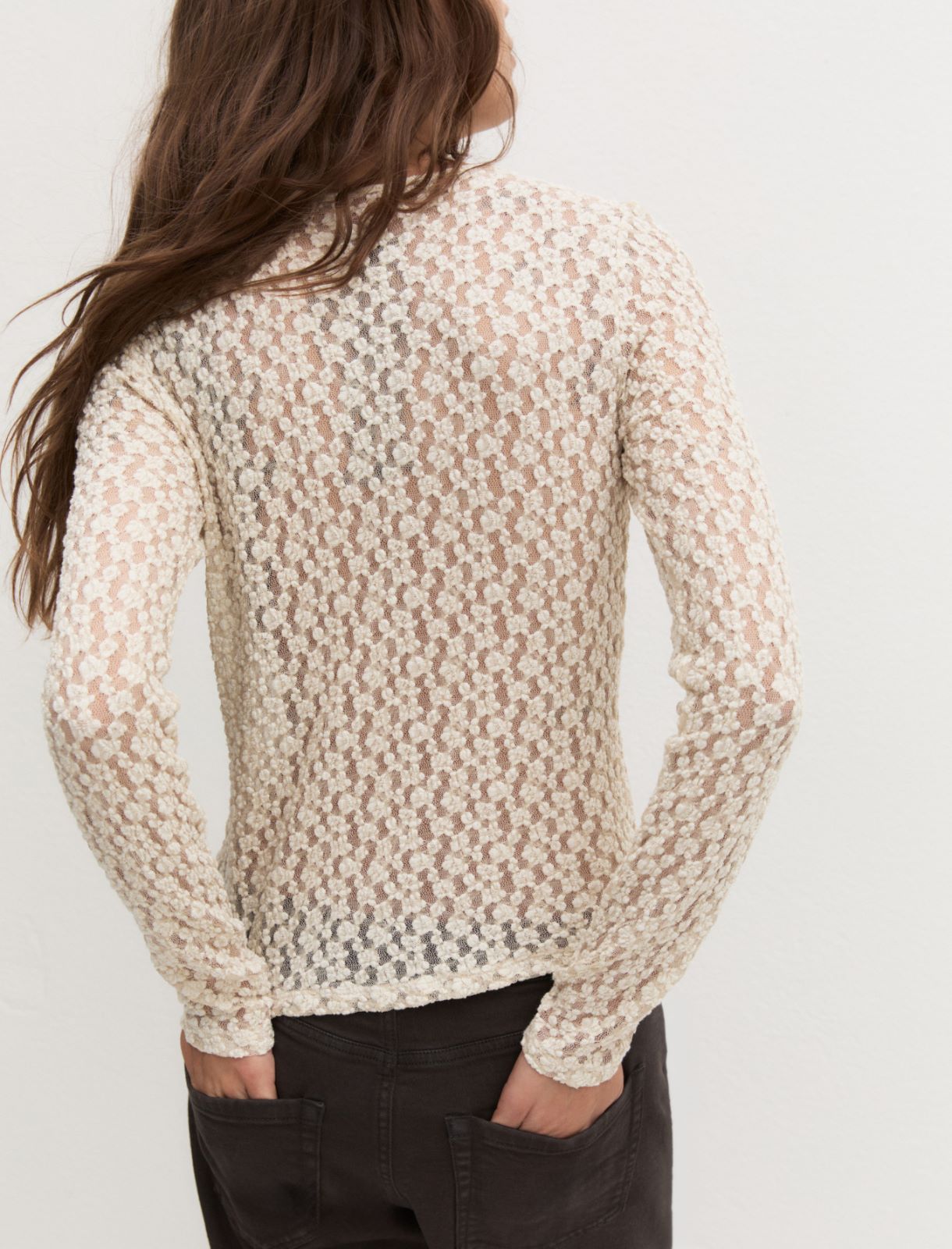 T-shirt in pizzo - BIANCO LANA - Emme - 2