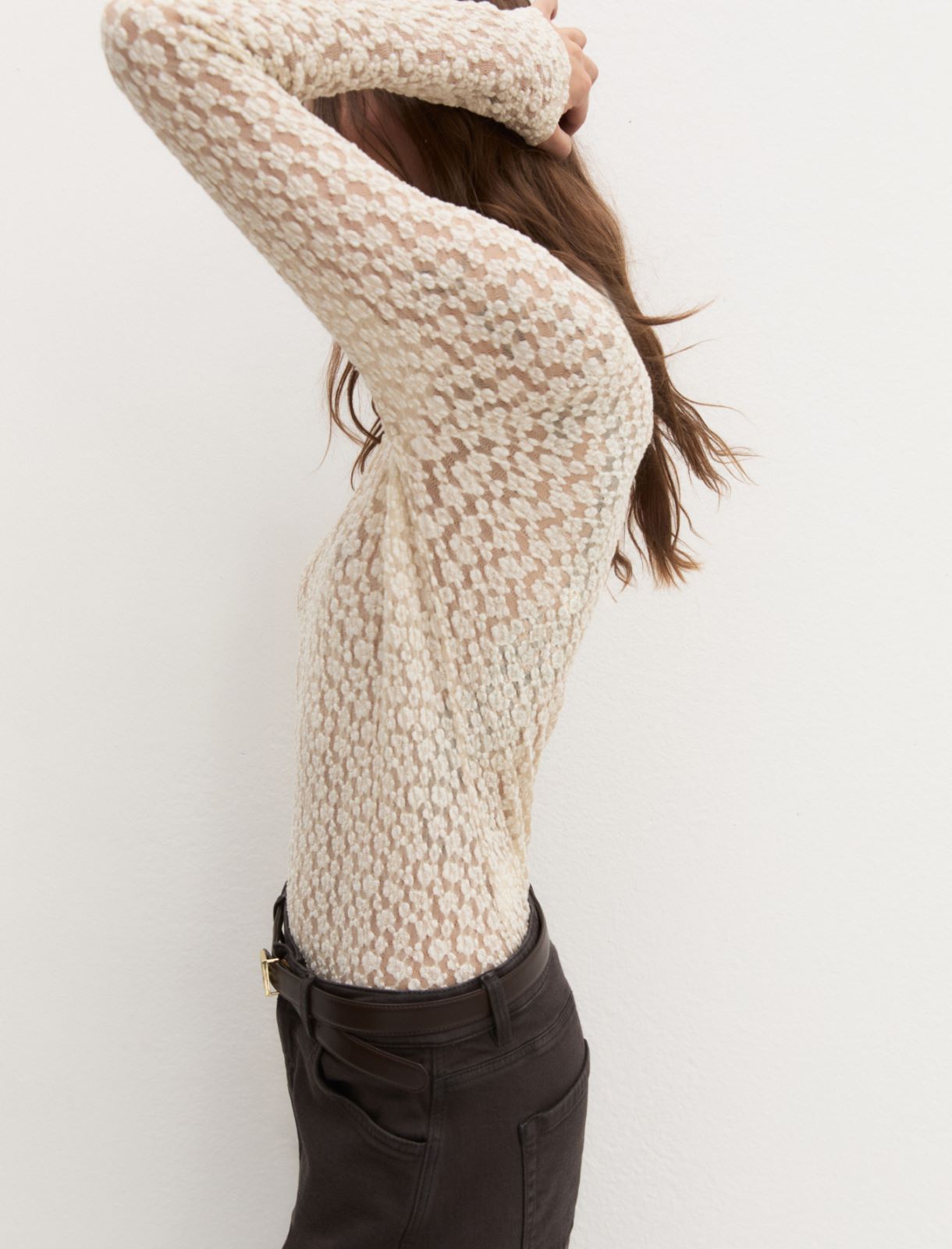 T-shirt in pizzo - BIANCO LANA - Emme - 5