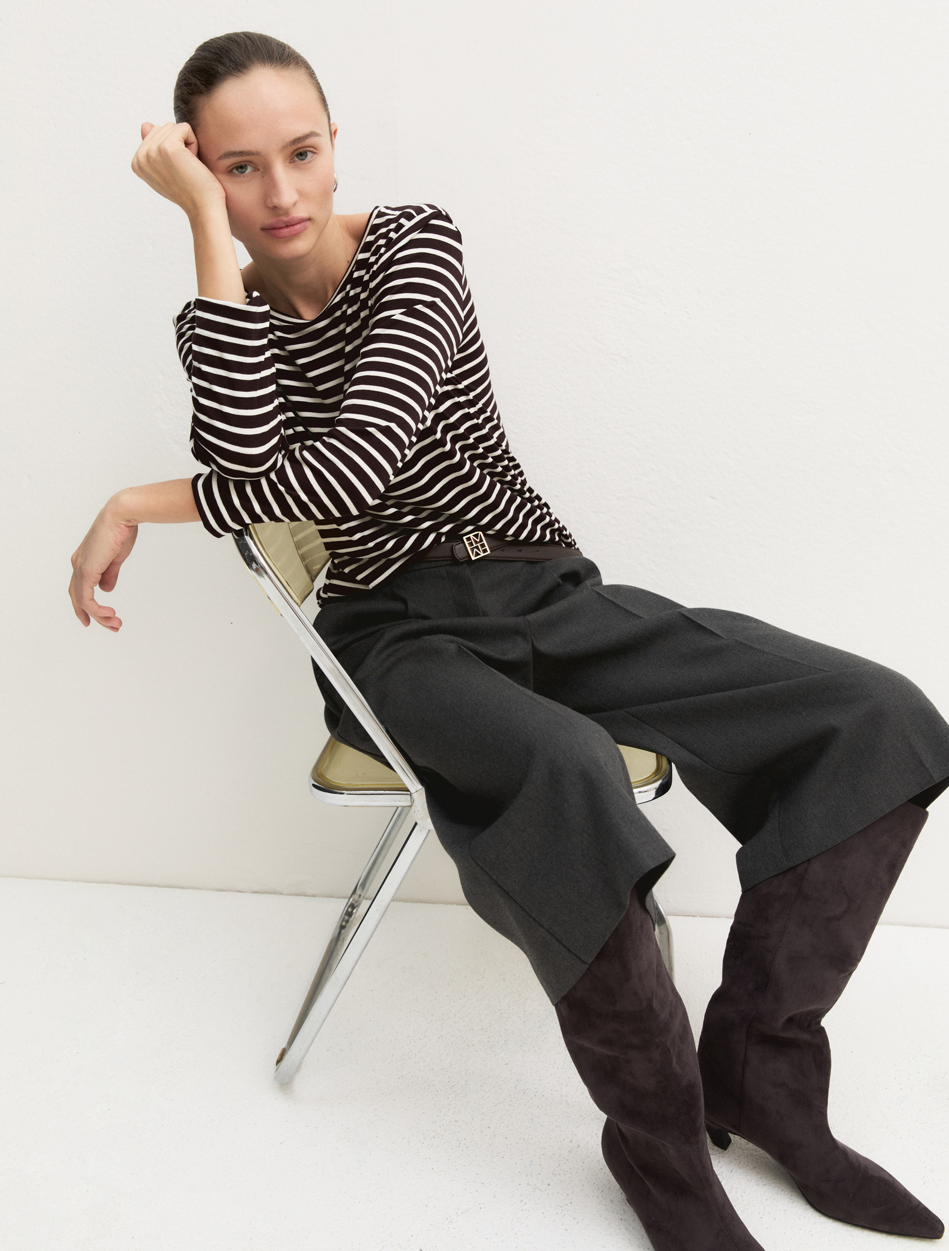 T-shirt in viscosa stretch - MARRONE - Emme - 1