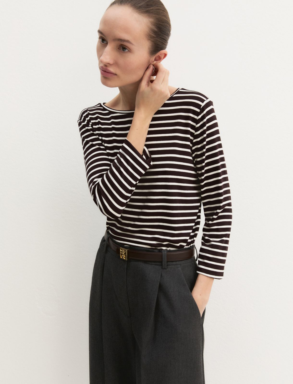T-shirt in viscosa stretch - MARRONE - Emme - 6