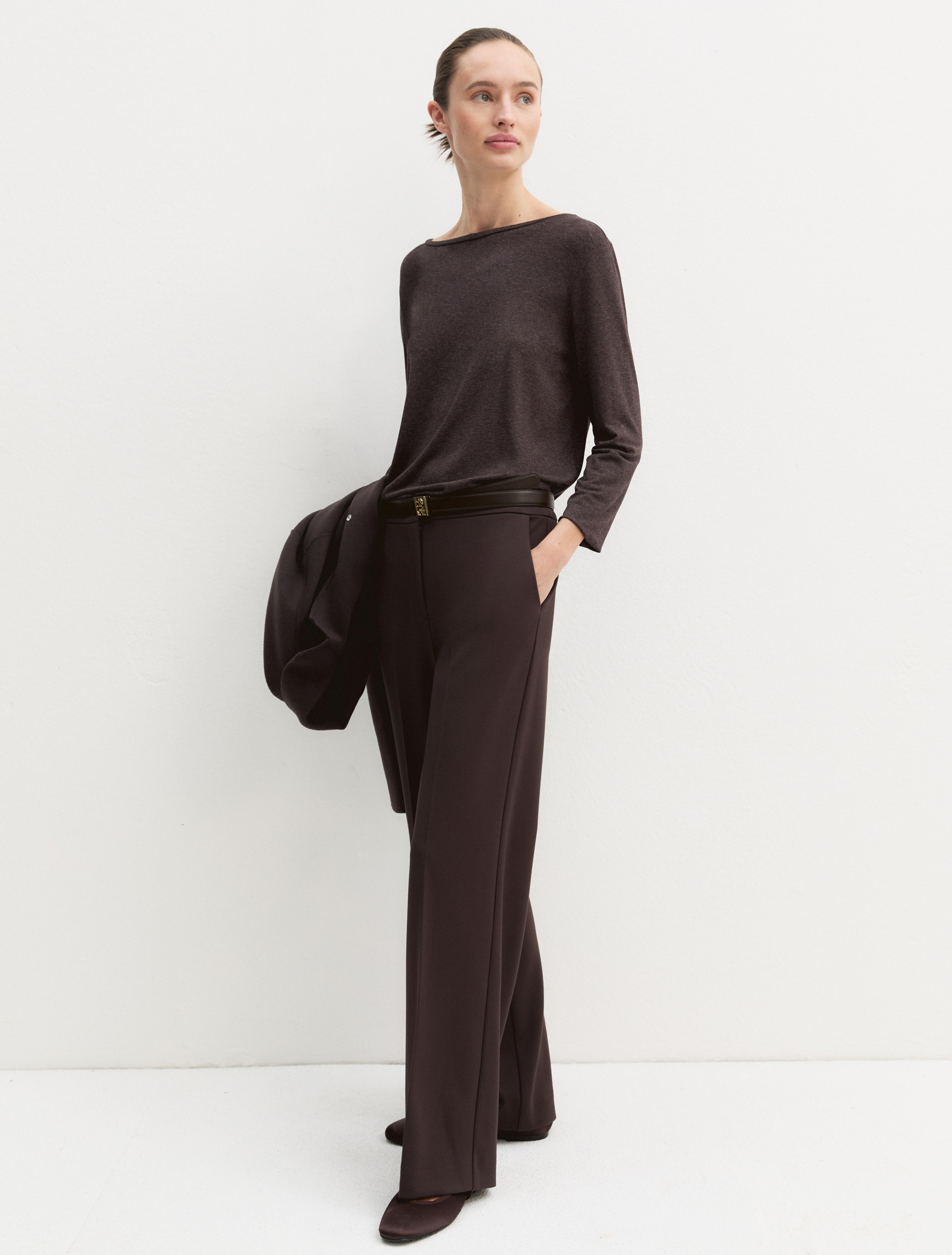 T-shirt in viscosa stretch - MARRONE - Emme - 1