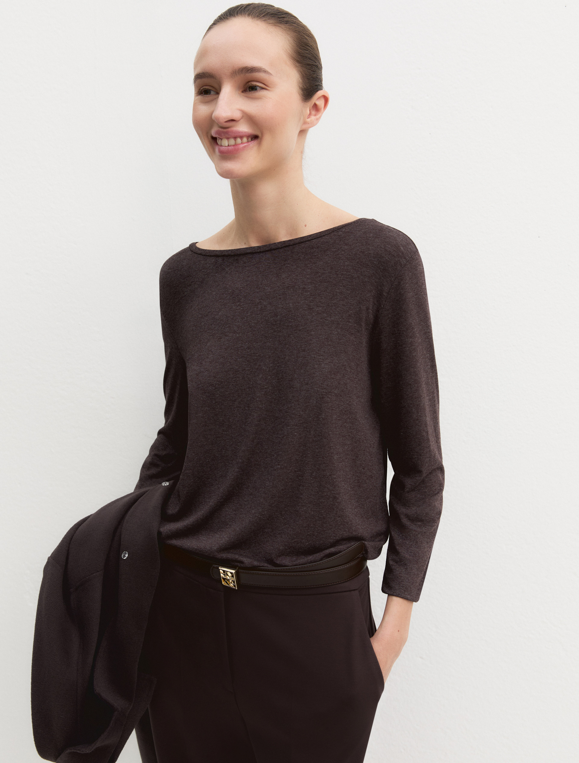 T-shirt in viscosa stretch - MARRONE - Emme - 6
