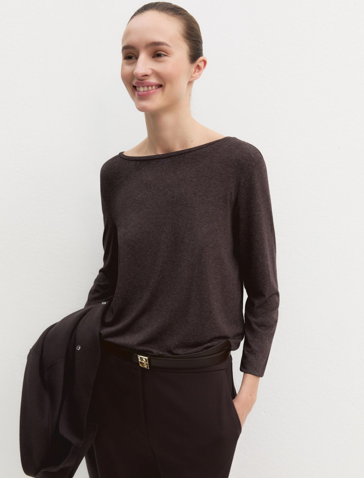 T-shirt in viscosa stretch - MARRONE - Emme - 6