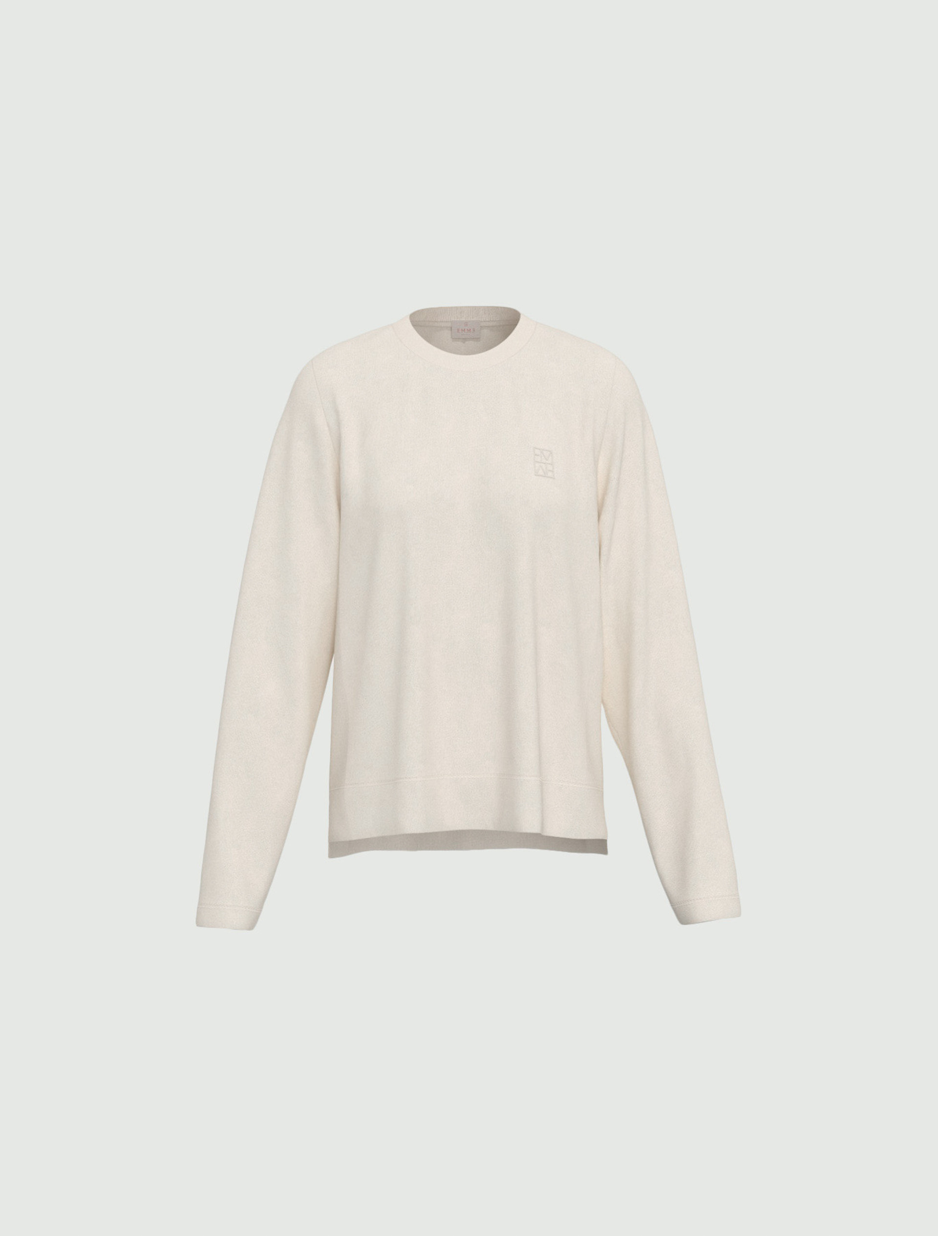 Long-sleeved T-shirt with side vents - WOOL WHITE - Emme - 6