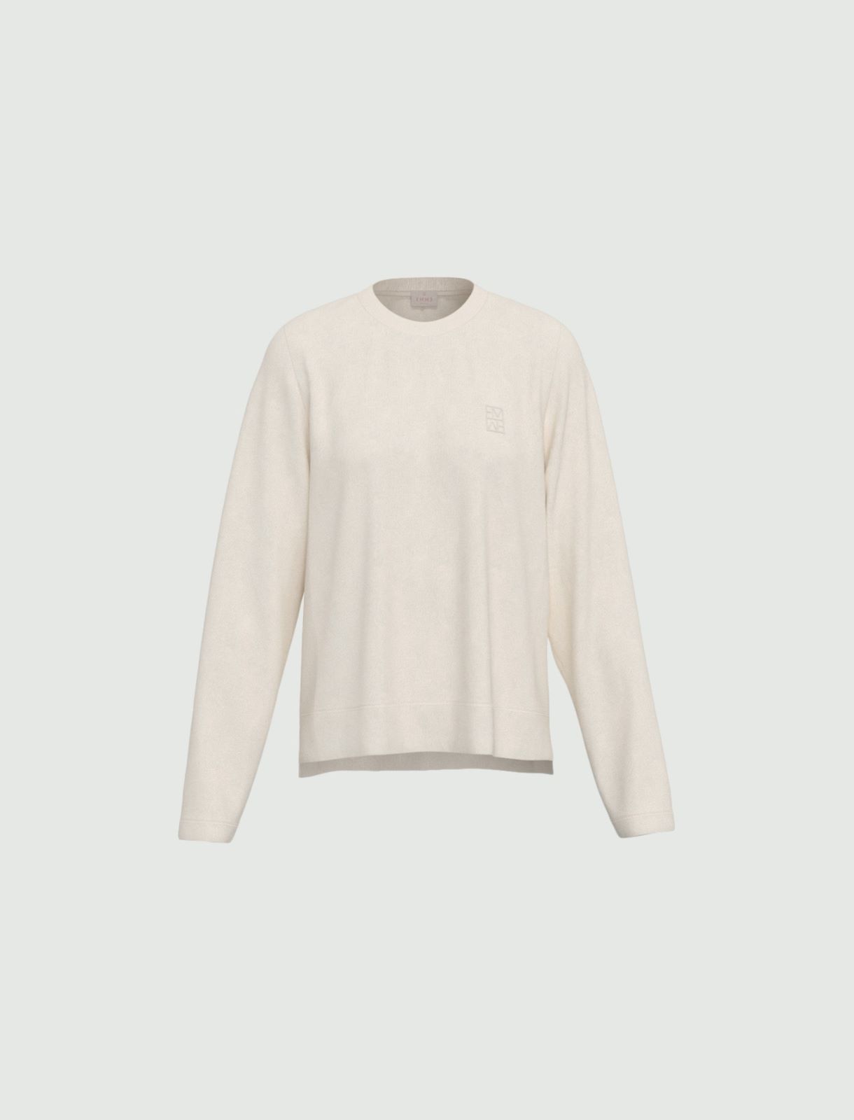 Long-sleeved T-shirt with side vents - WOOL WHITE - Emme - 6