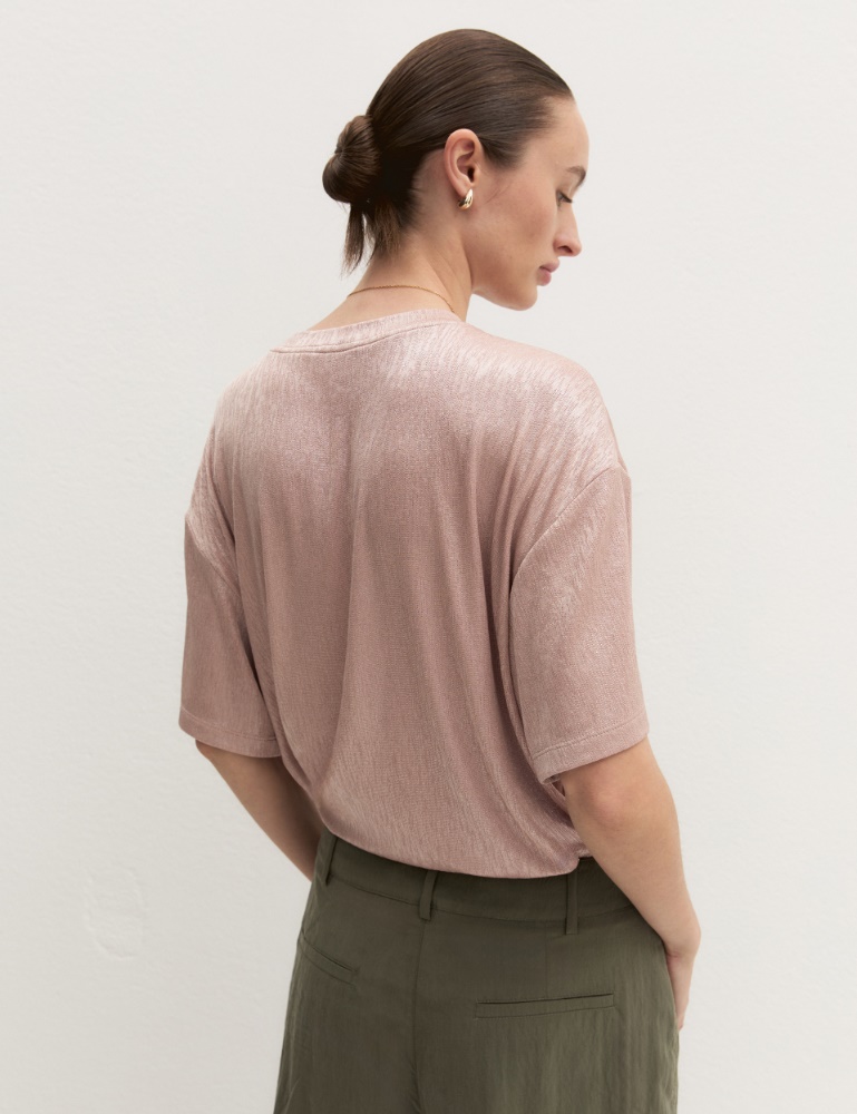 Boxy crinkle-finish jersey T-shirt - Emme - 5